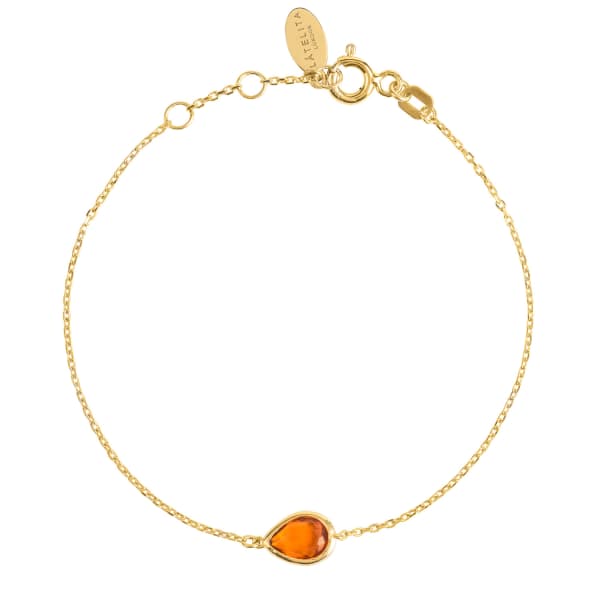 Latelita London Pisa Mini Teardrop Bracelet Gold Citrine In Teardrop
