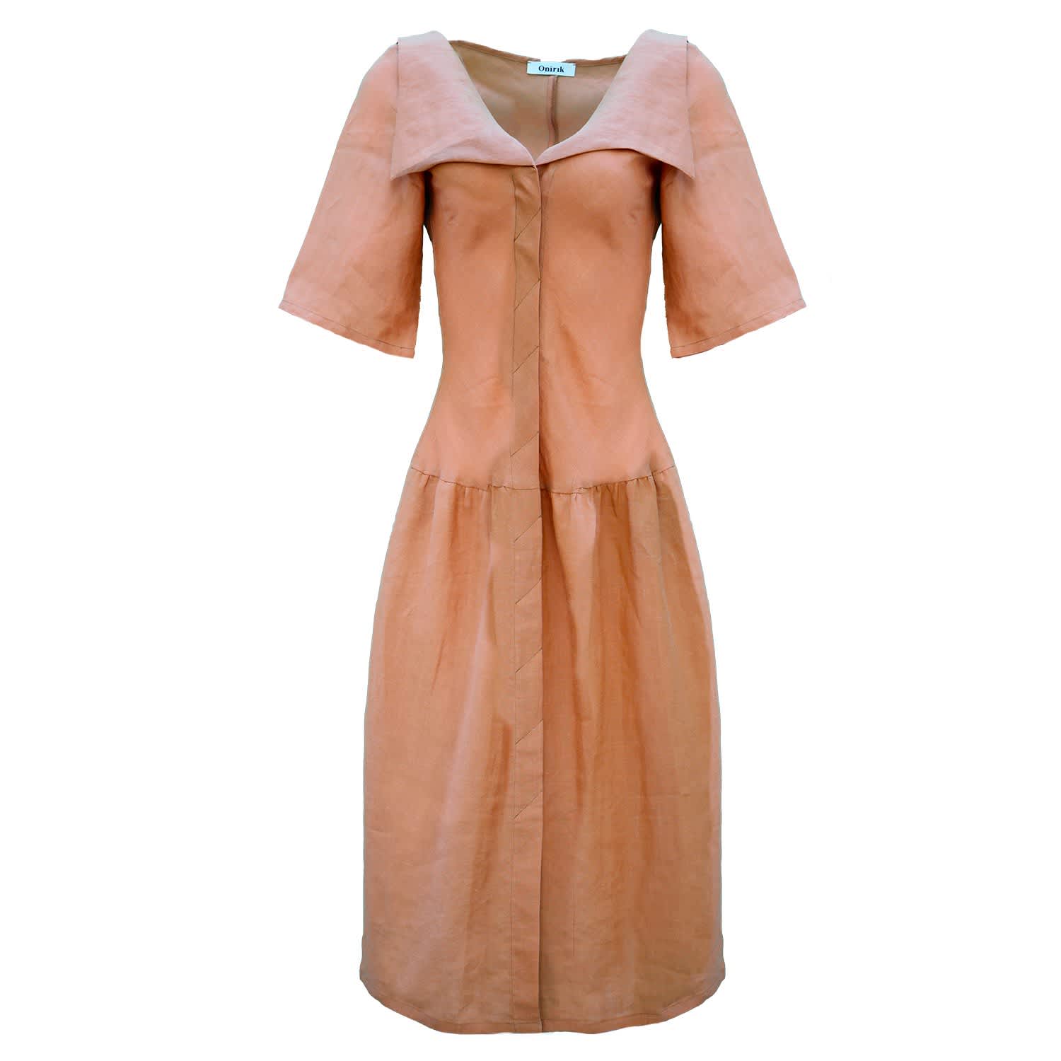 terracotta linen dress