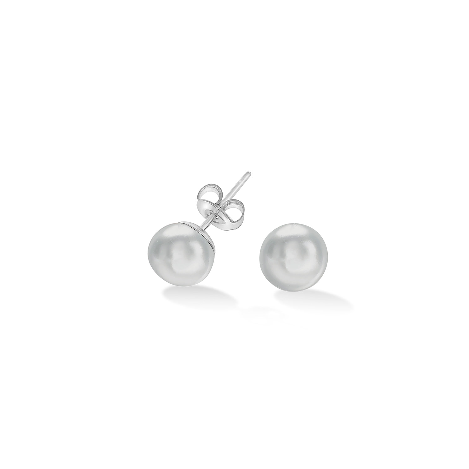 Dower & Hall Men's Single Dove Grey Freshwater Pearl Stud