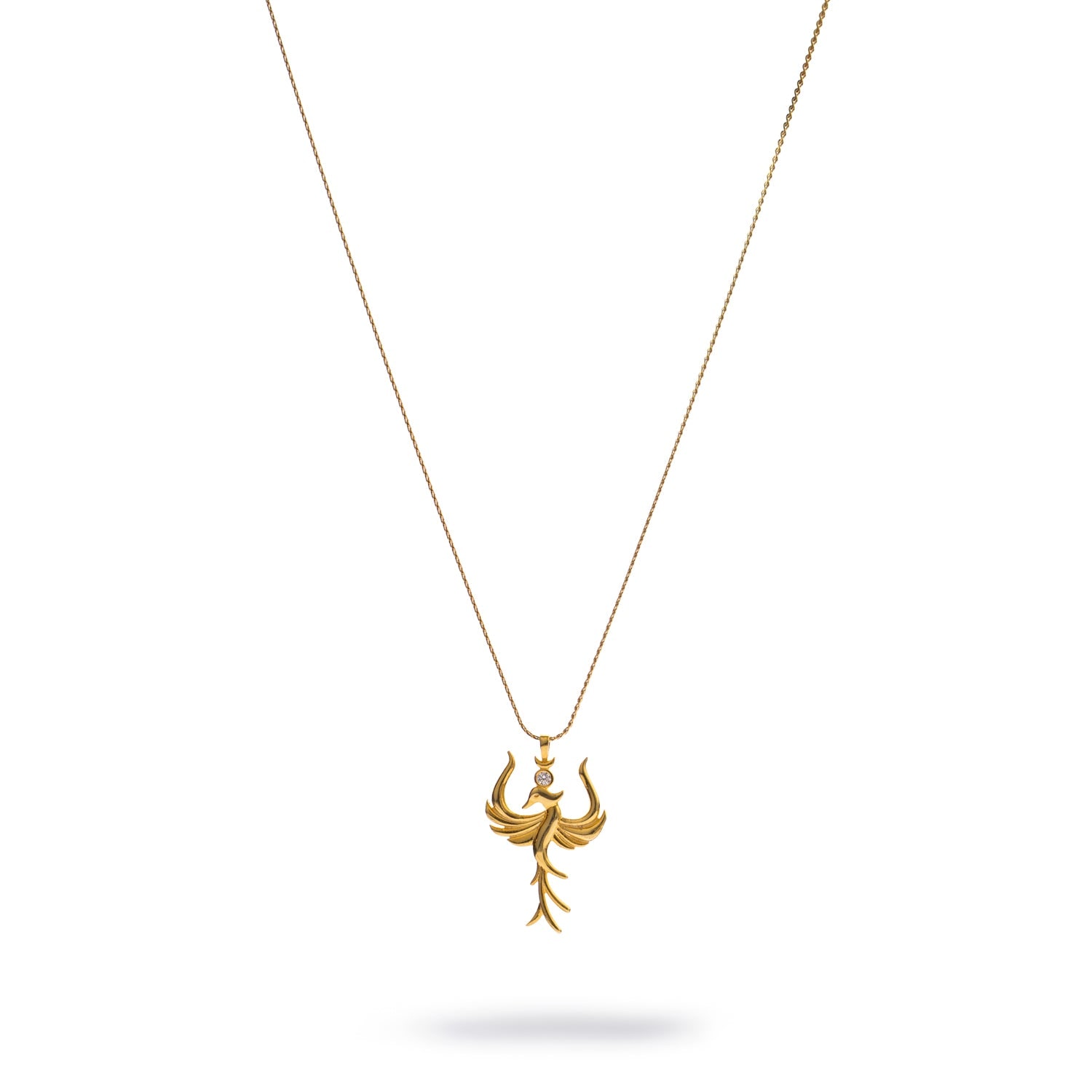 Ebru Jewelry Women's Rising Phoenix Diamond Gold Necklace - Gold In Gold