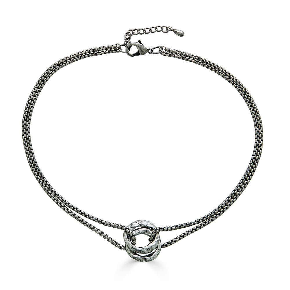 Loni Paul Jewelry Women's Silver Double Circle Necklace In Silver