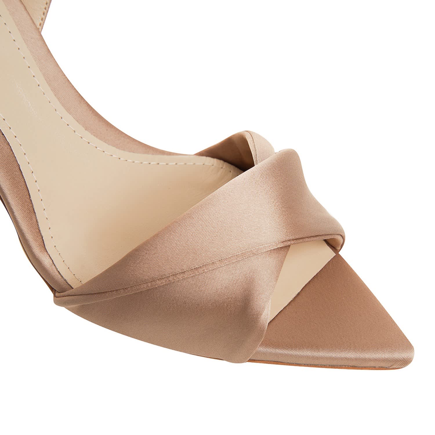 Chloe Gold-Nude Satin Sandals Low Heel | Ginissima | Wolf Chloe Gold-Nude Satin Sandals Low Heel | Ginissima | Wolf