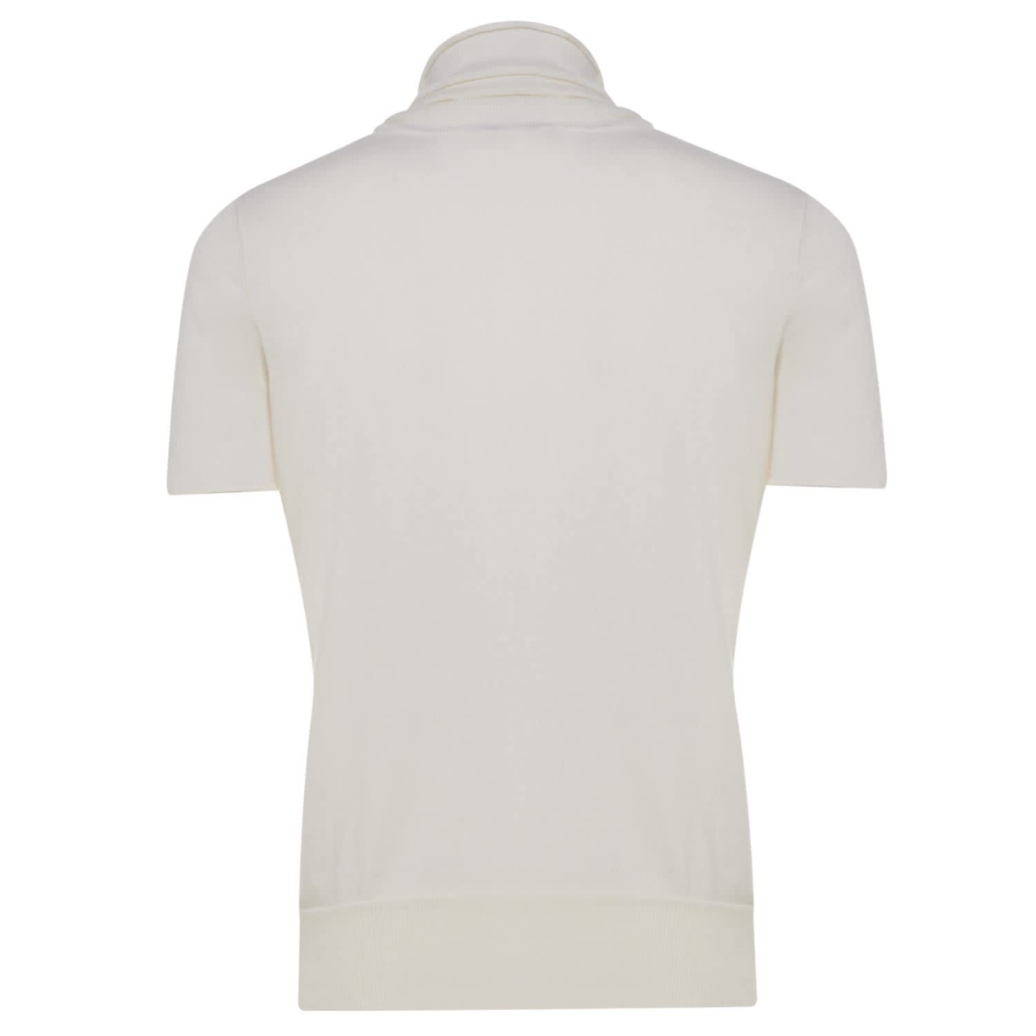 white turtleneck short sleeve