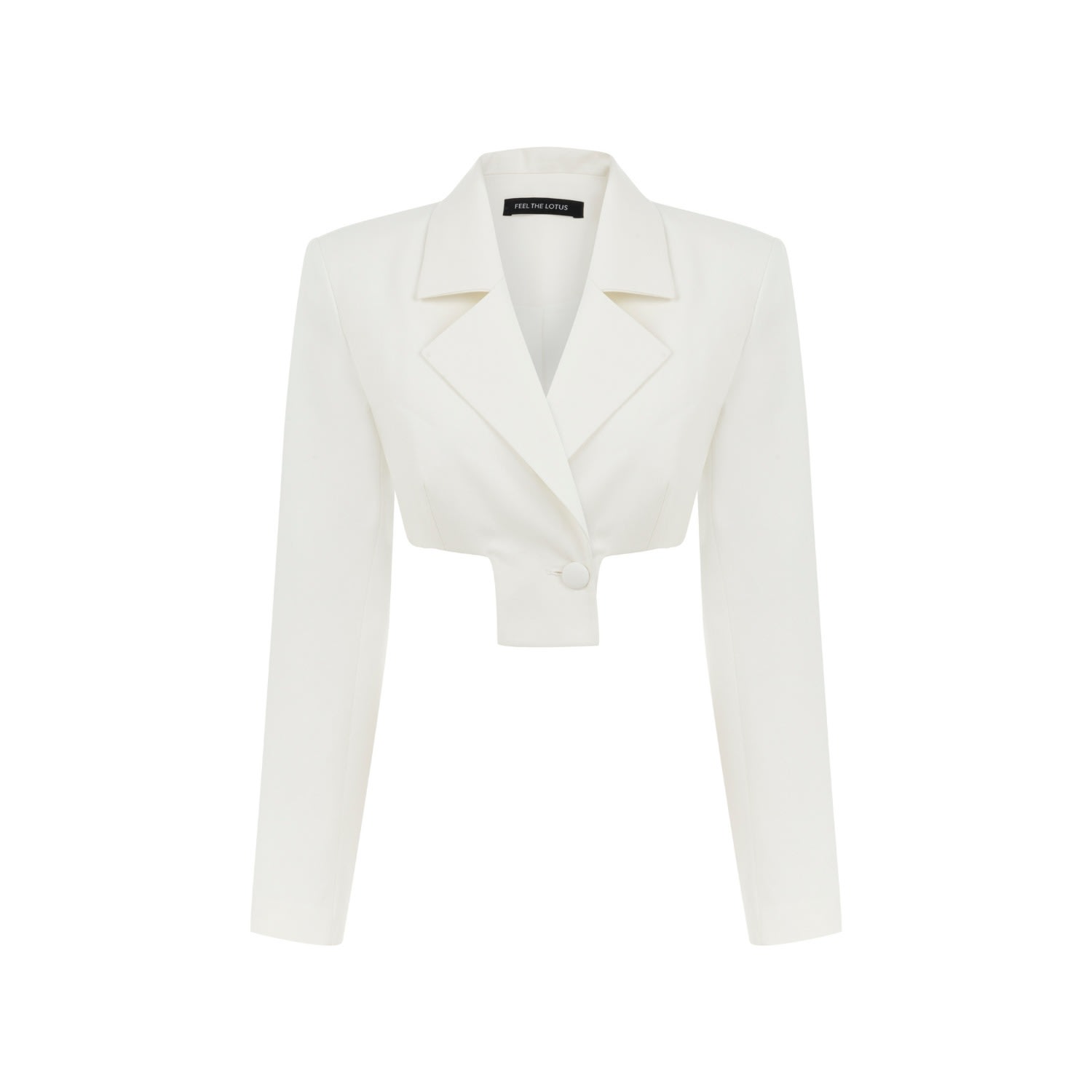 Feel The Lotus Women's Evelyn White Crop Jacket In White