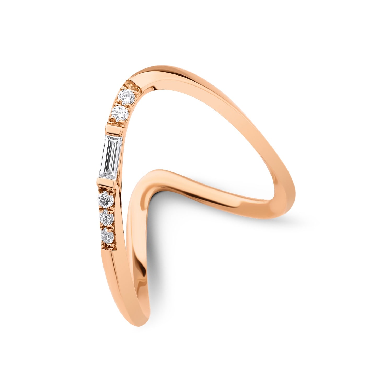 Melez Mini Atelier Women's Rose Gold / White / Gold Splendid Ring - Solid Rose Gold With Diamonds