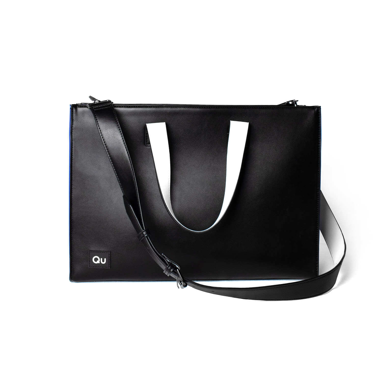 Qu Women's Black / Blue Black & Blue Tote Bag In Multi