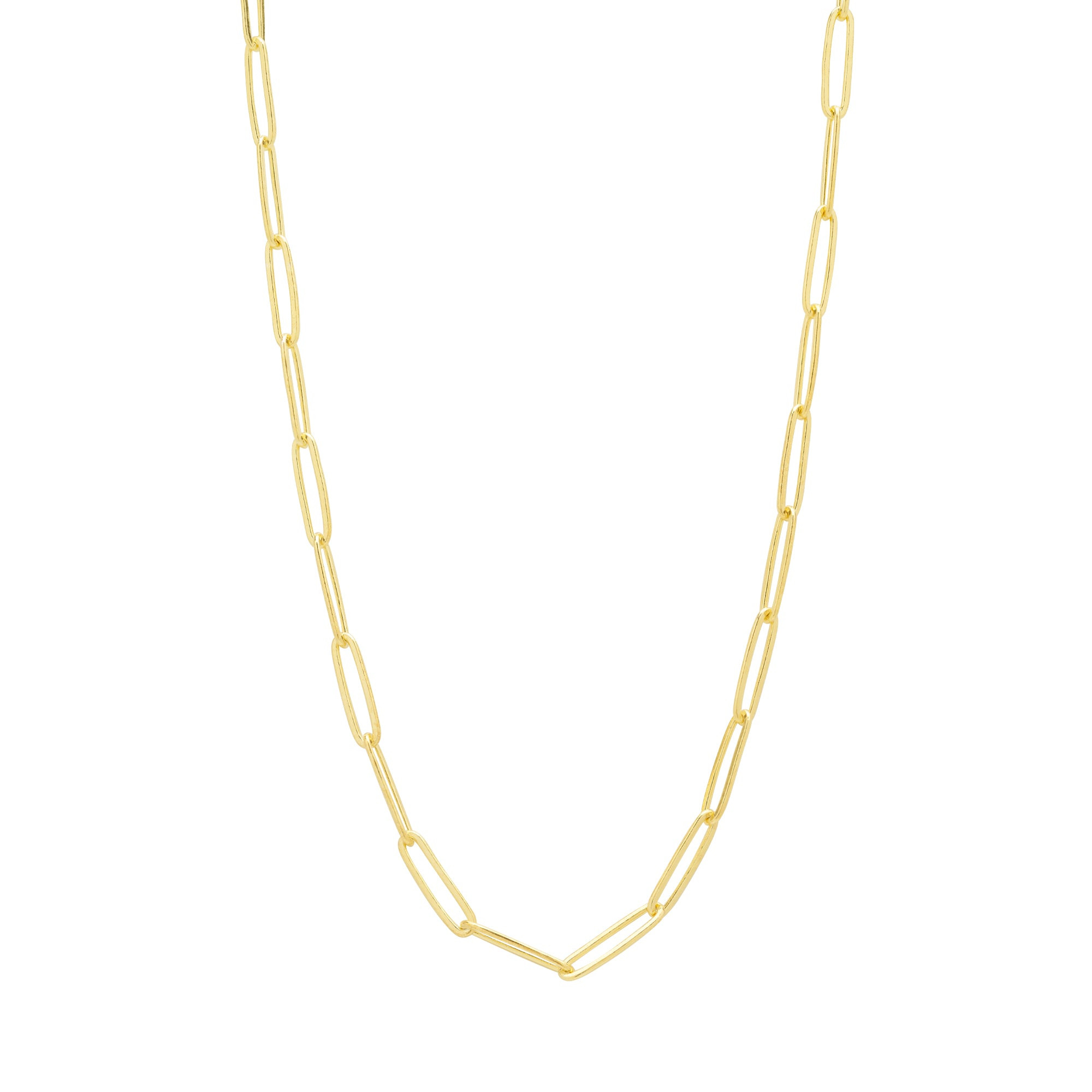 Spero London Women's Large Rectangular Sterling Silver Chain Necklace - Gold