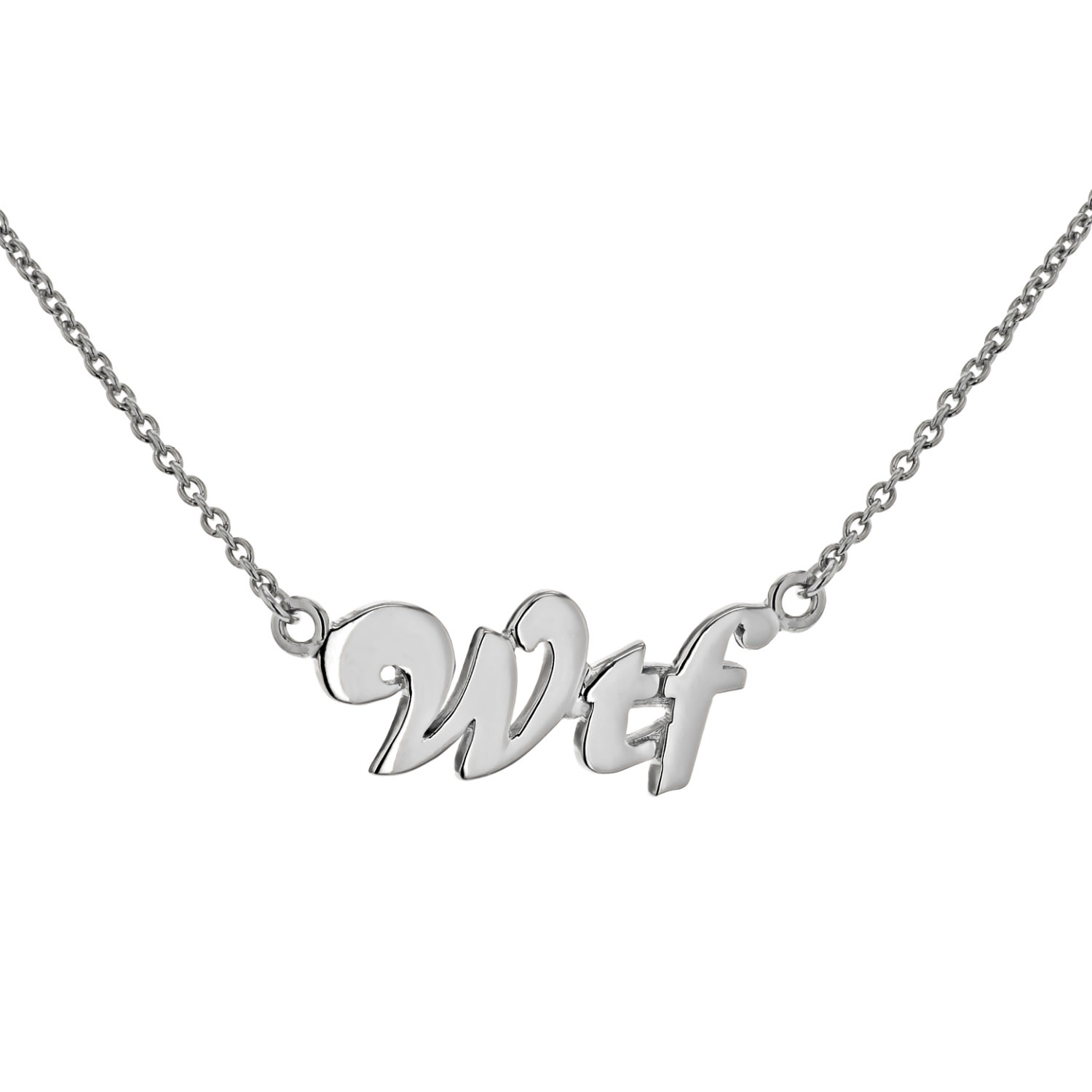 True Rocks Women's Wtf Statement Necklace Sterling Silver In Silver