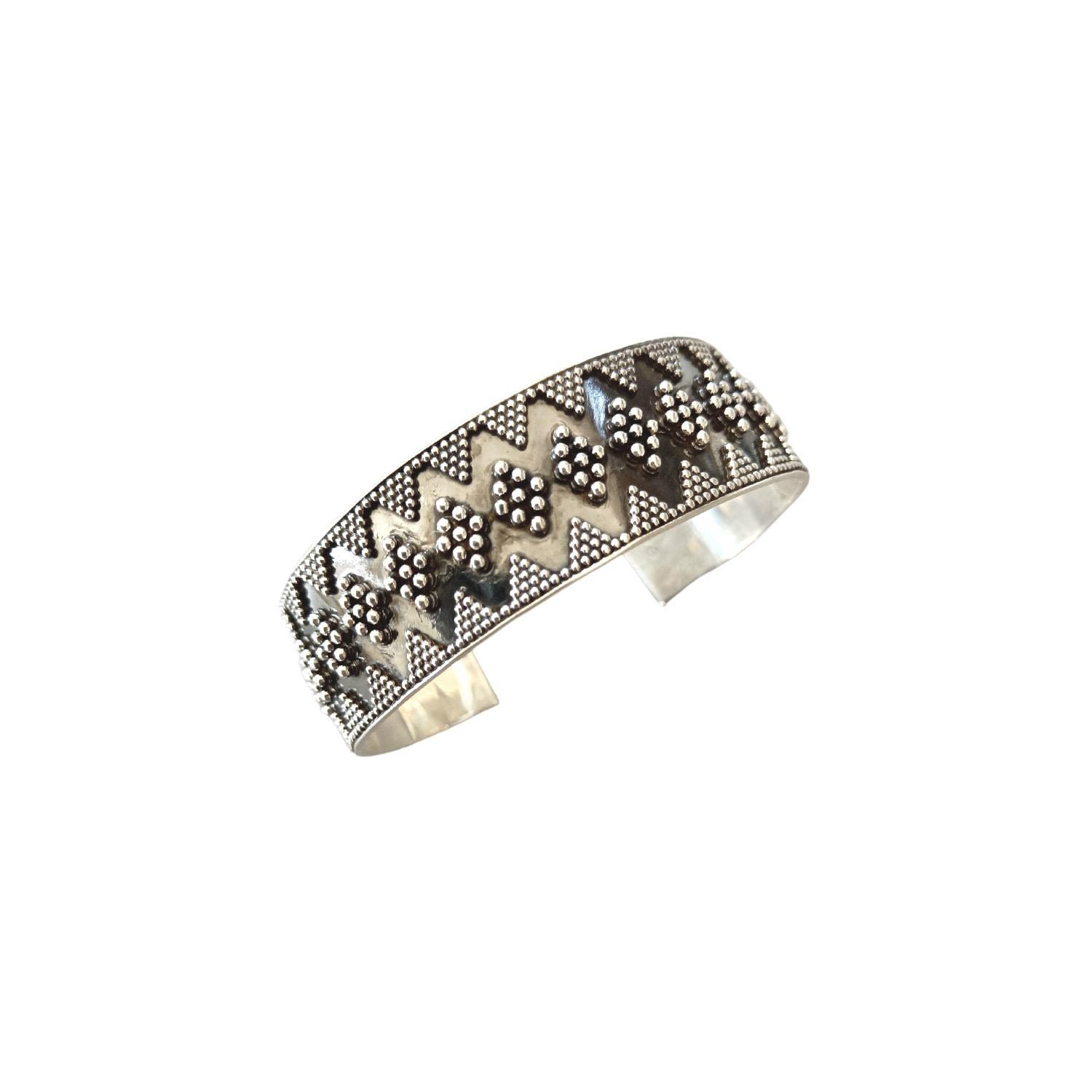 Rize Women's Granulated Cuff Bracelet - Sterling Silver