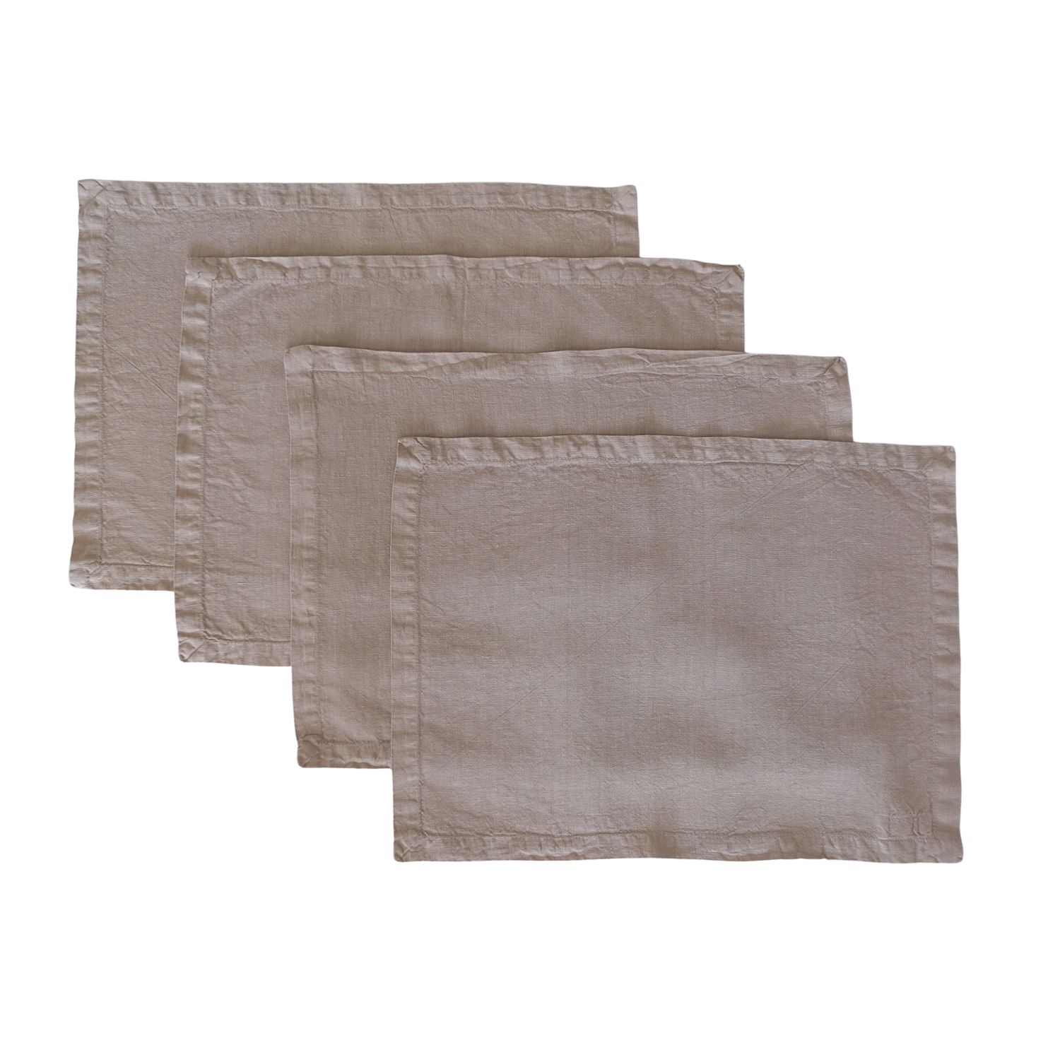 Urban Society Studio Neutrals Dune Linen Placemat Set Of Four In Brown
