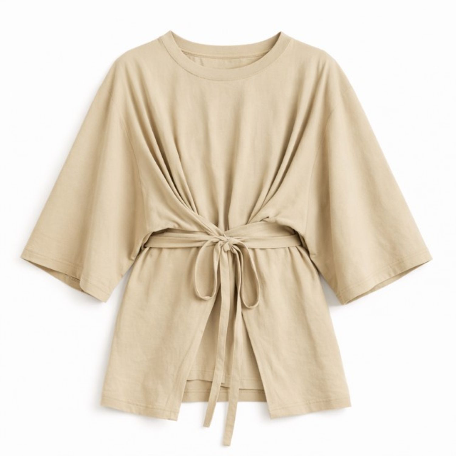 Loup Clothing Women's Neutrals Wrap Tie Tee Tan In Brown