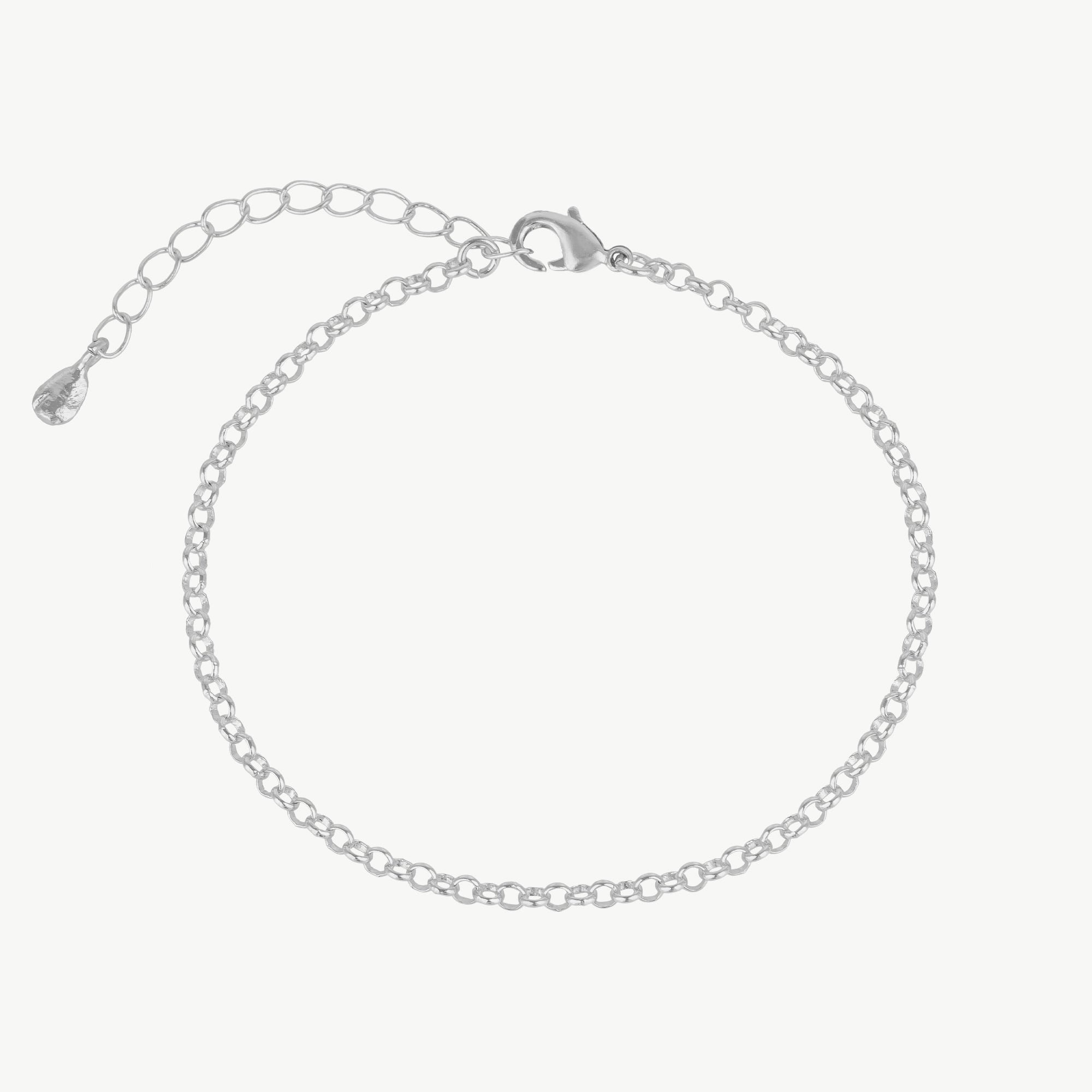 Mejoma Women's Round Link Belcher Chain Silver Bracelet
