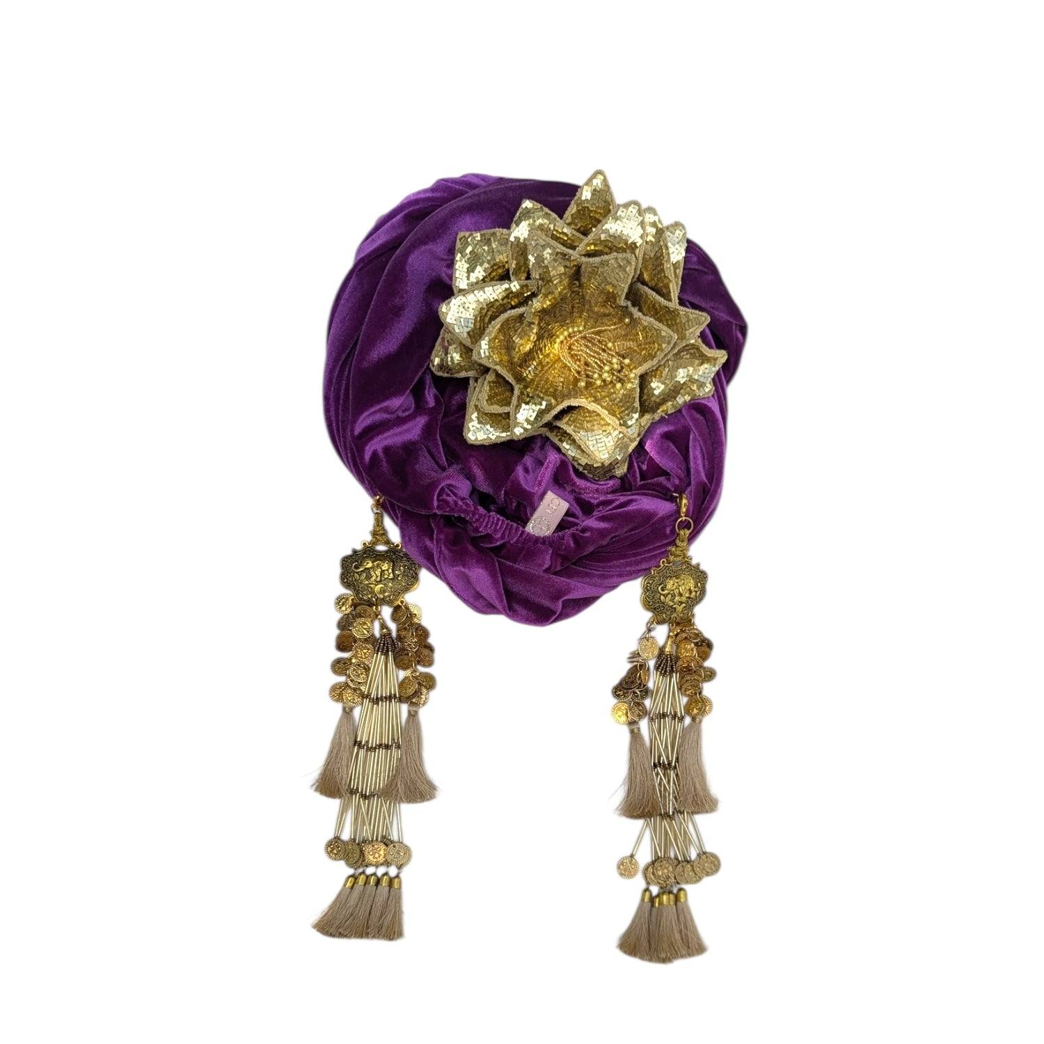 Julia Clancey Women's Purple Cha Cha Cha Boom Plum Dream Turban In Brown