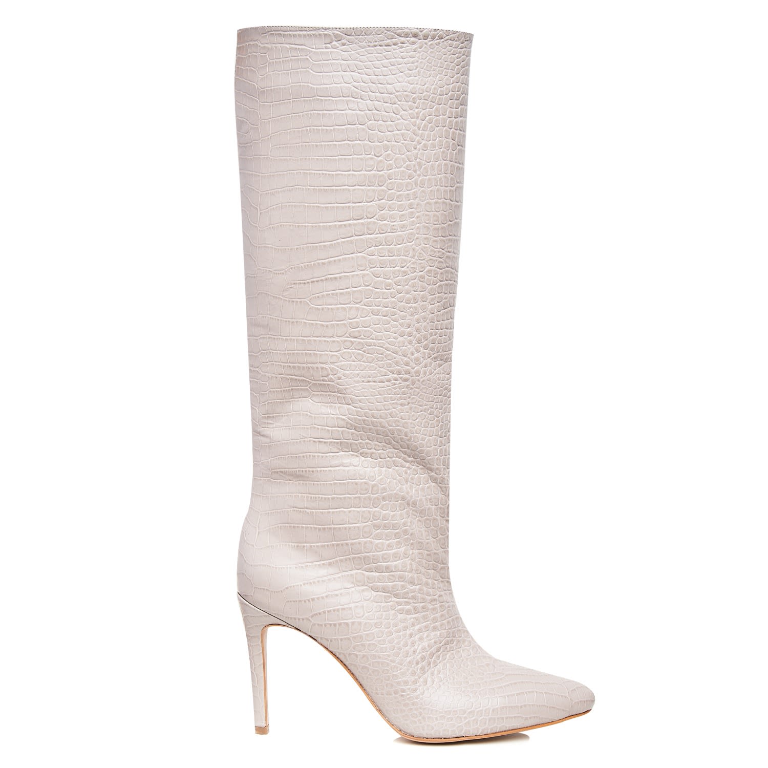 Ginissima Women's Ilona Grey Boots Embossed Leather, Under Knee In Grey