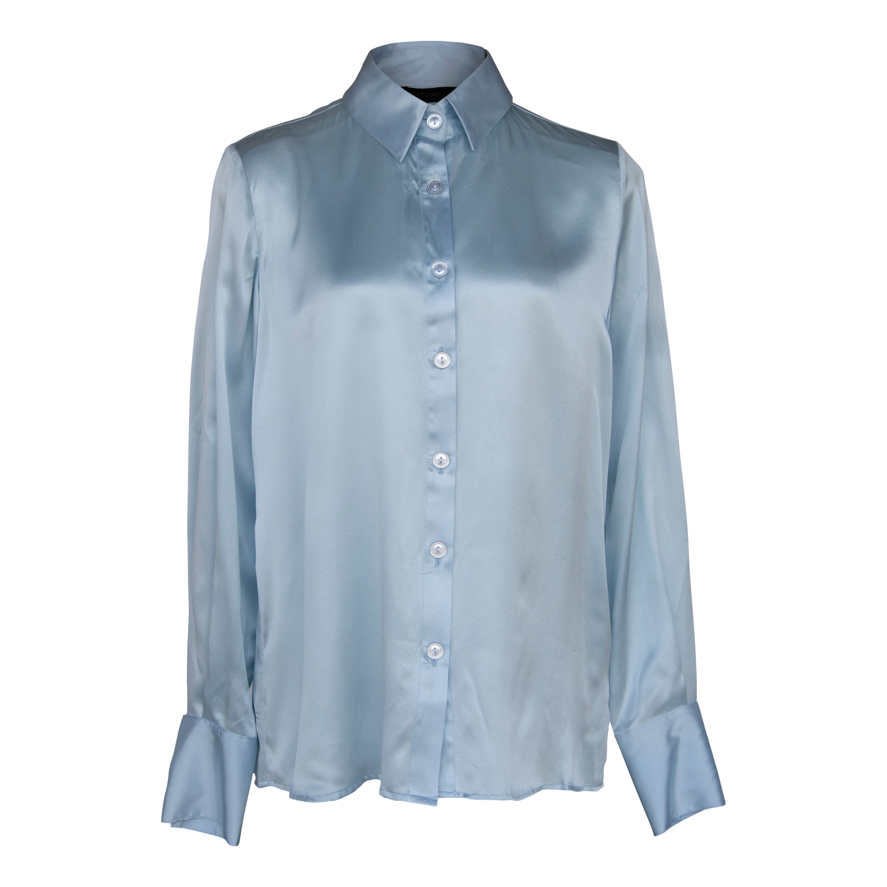 Women’s Classy Silk Shirt In Blue Medium Le Russi