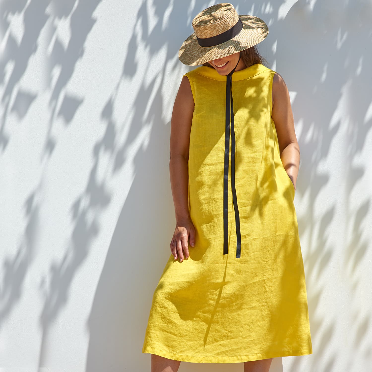 Haris cotton linen dress sales