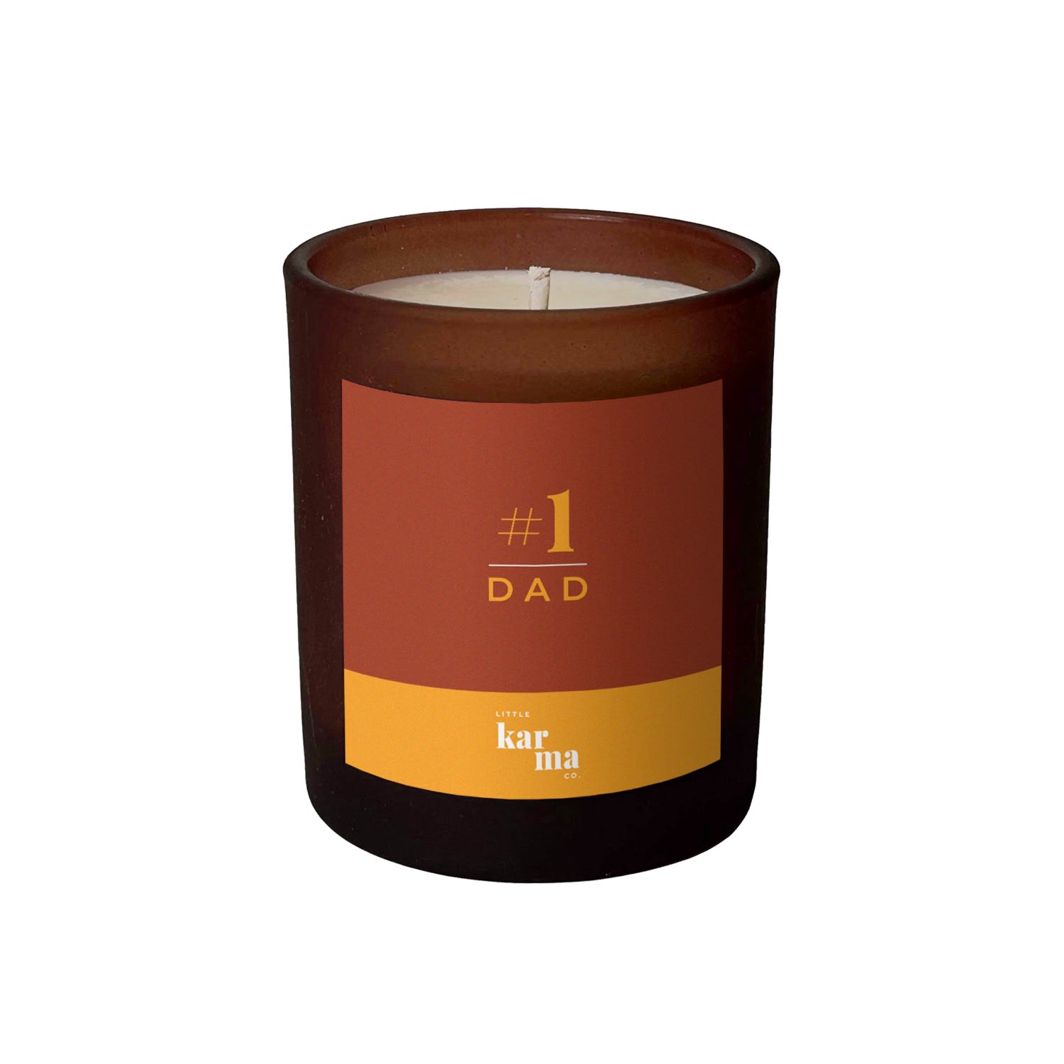 Little Karma Co. Ltd Brown / Orange Number One Dad Candle - Invigorating Rosemary & Mint Midi In Multi