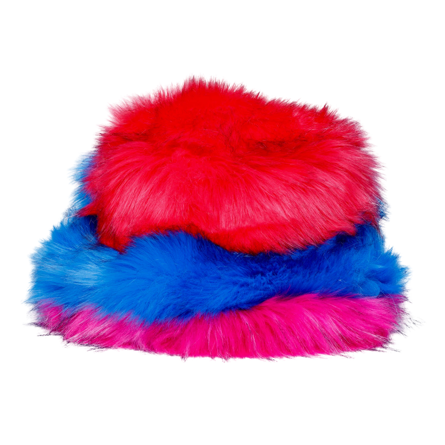 Vaseghia Women's Blue / Red / Pink Spectrum Vegan Faux Fur Bucket Hat
