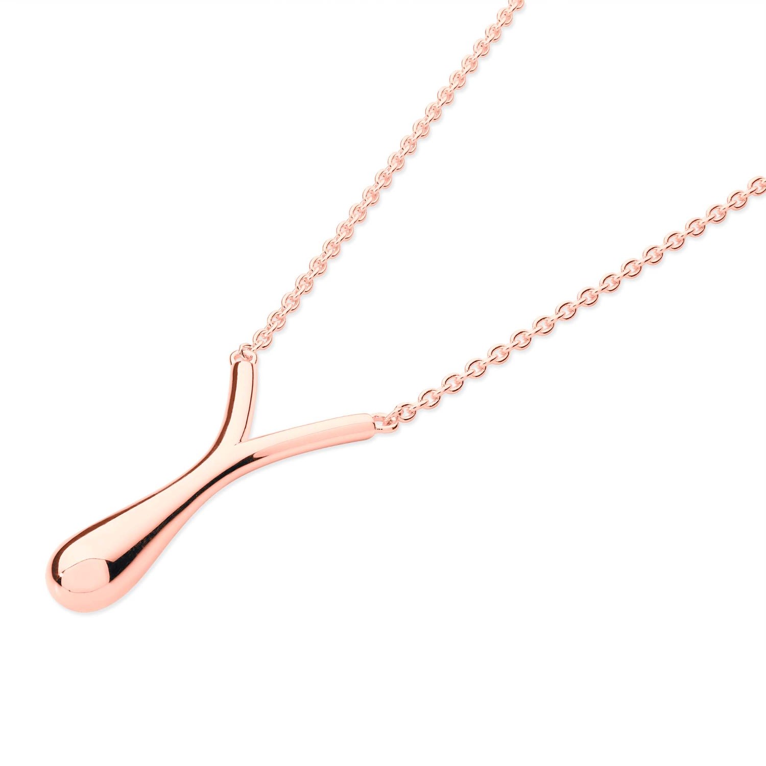 Lucy Quartermaine Women's V Drop Pendant In Rose Gold Vermeil In Pink