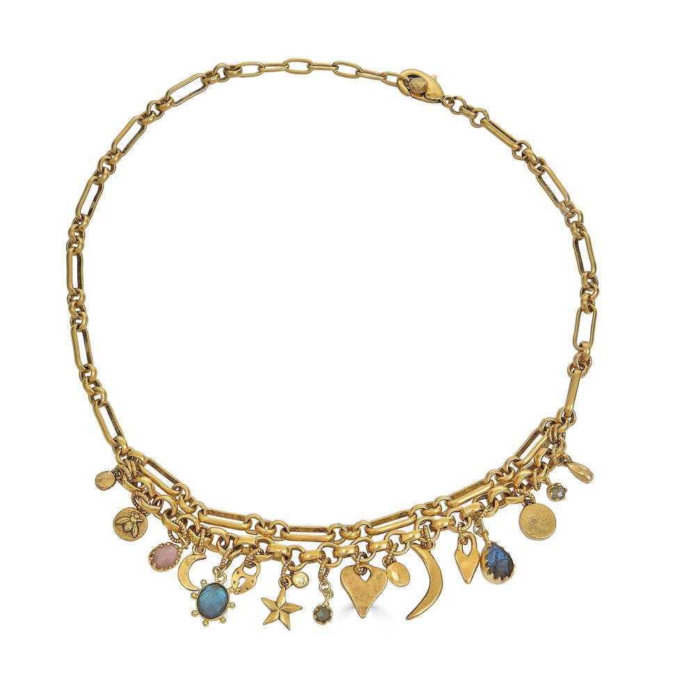 Loni Paul Jewelry Women's Gold / Green / Pink Talisman Charm Necklace In Multi