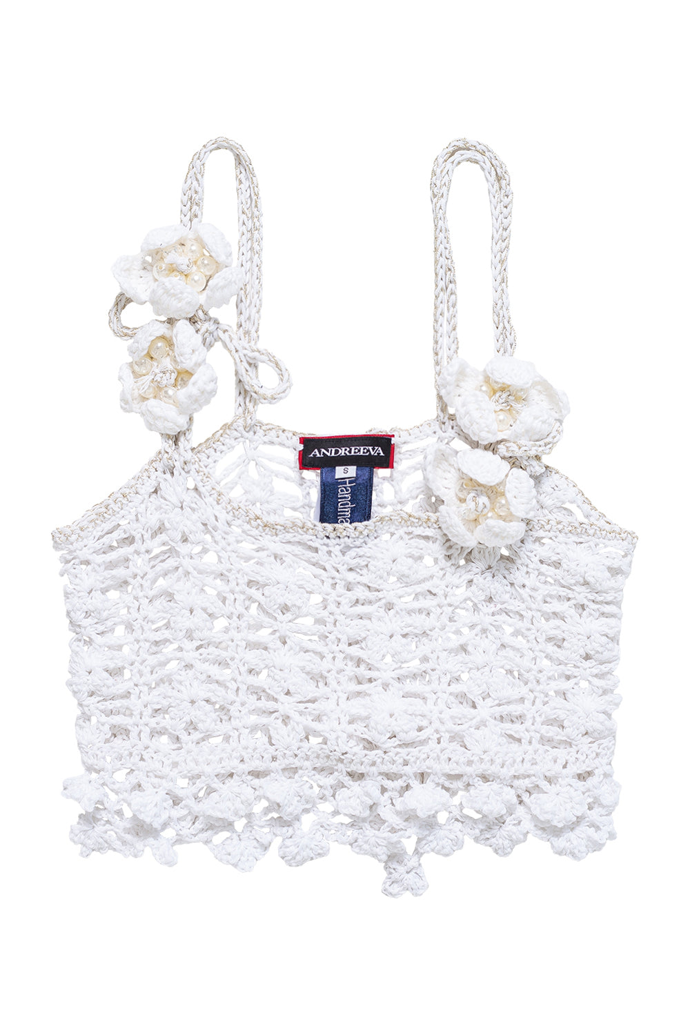 Andreeva White Vanilla Handmade Crochet Top In White