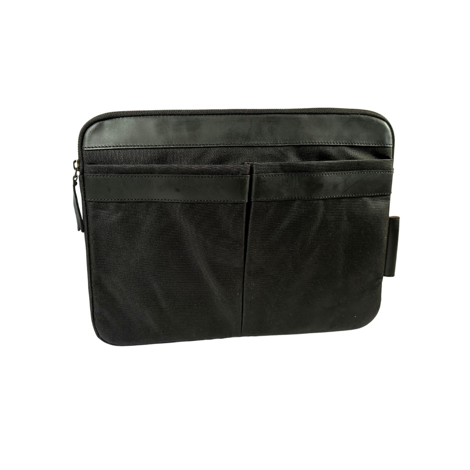 Women’s Leather Trim Laptop Travel Pouch - Black Vida Vida