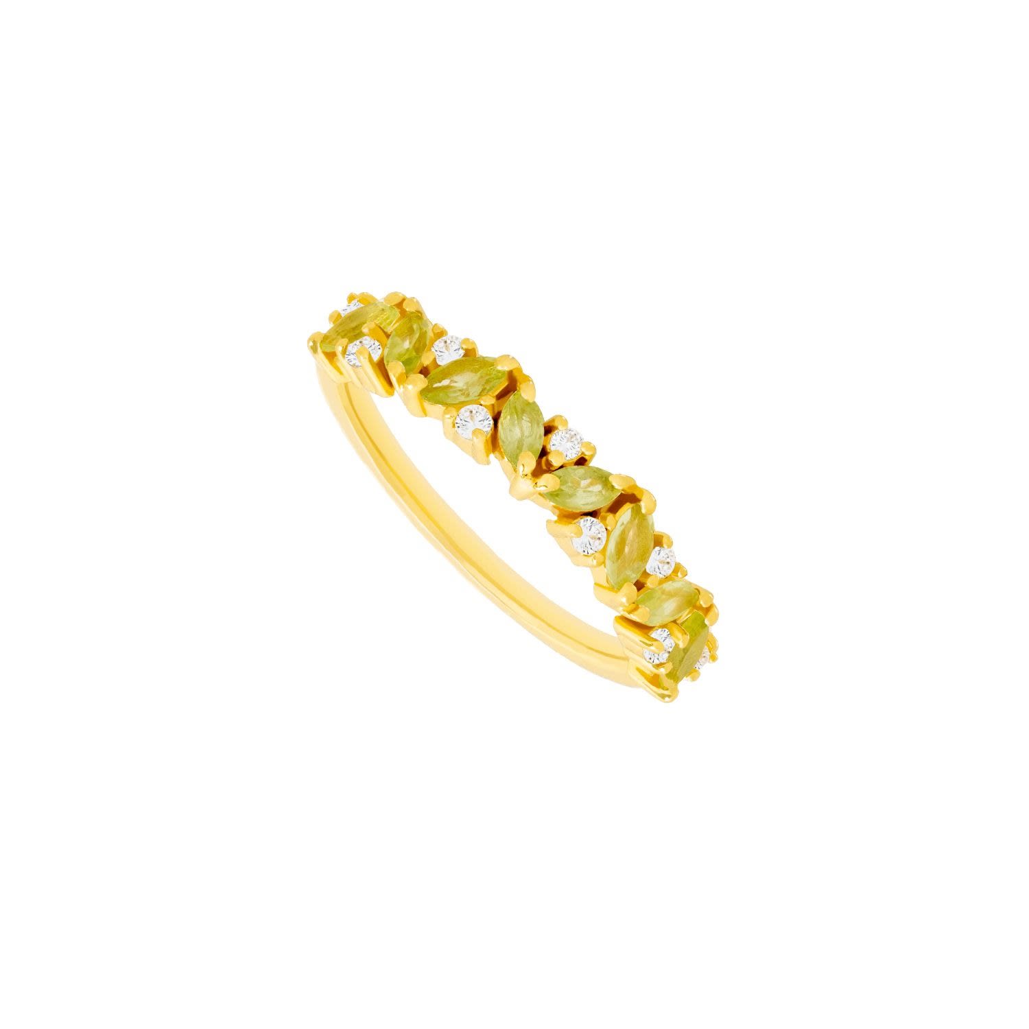 Lavani Jewels Women's Green / Gold Birthstone Ring August Green Goldplated Peridot In Gold