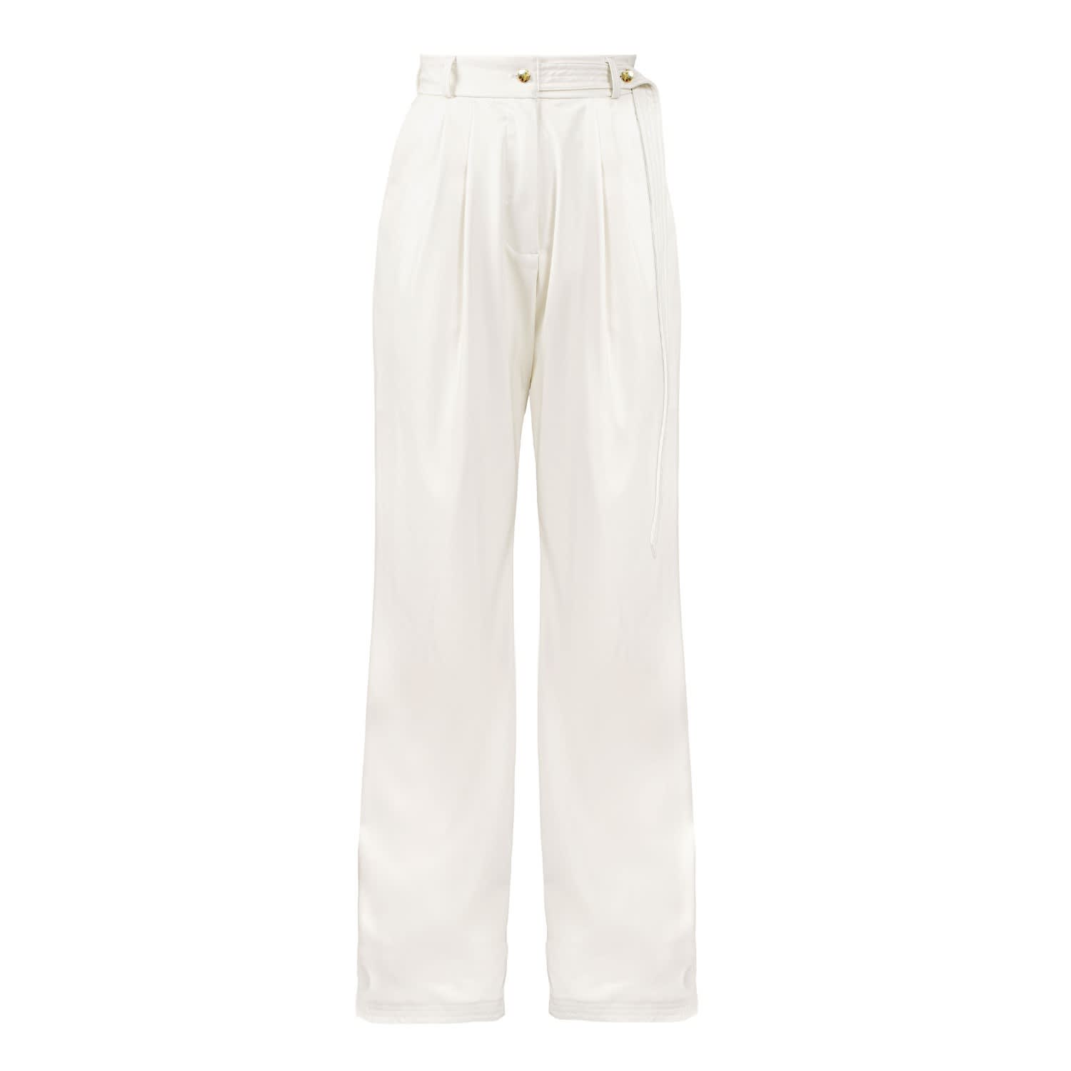 【送料&関税込】Off-White Nappa Leather And Lace Pants zcgoxvn High Waisted Leather Pants Women Lace Up Flare Pants