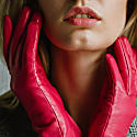 1861 Glove Manufactory Red Marsala - Women's Minimalist Leather Gloves In Rosso Nappa Leather In Leather
