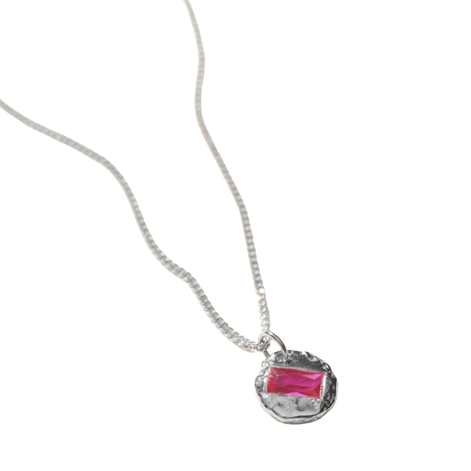 Muru Women's Mini July Birthstone Necklace Silver