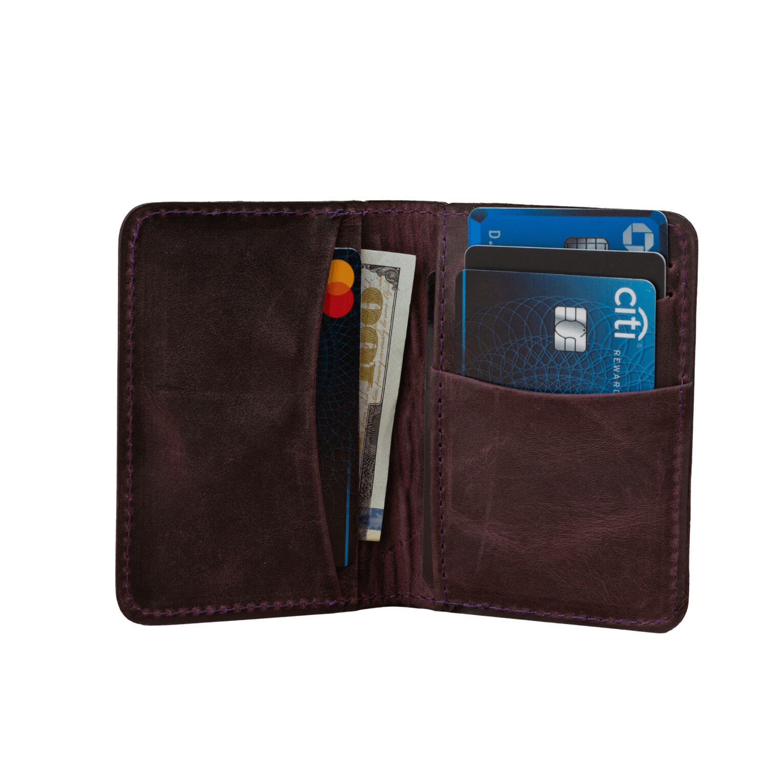 Leathere Women's Premium Leather Wallet - Purple - Fresno