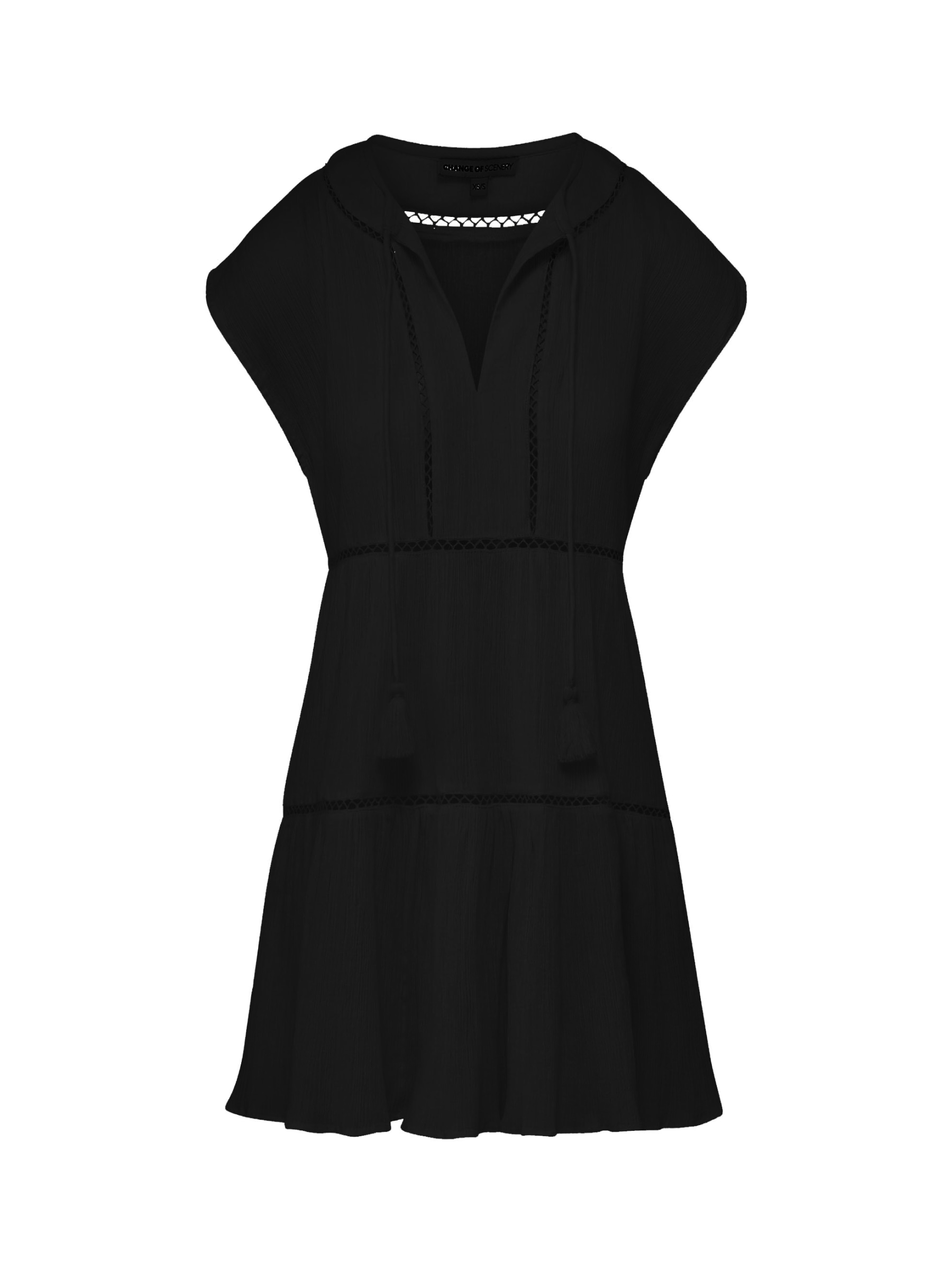 Change Of Scenery Women's Neutrals / Black Gari Short Beach Dress Black In Black