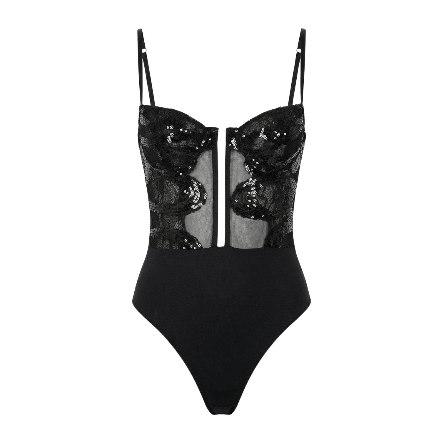 Room 24 Women's Black Lumi Bodysuit
