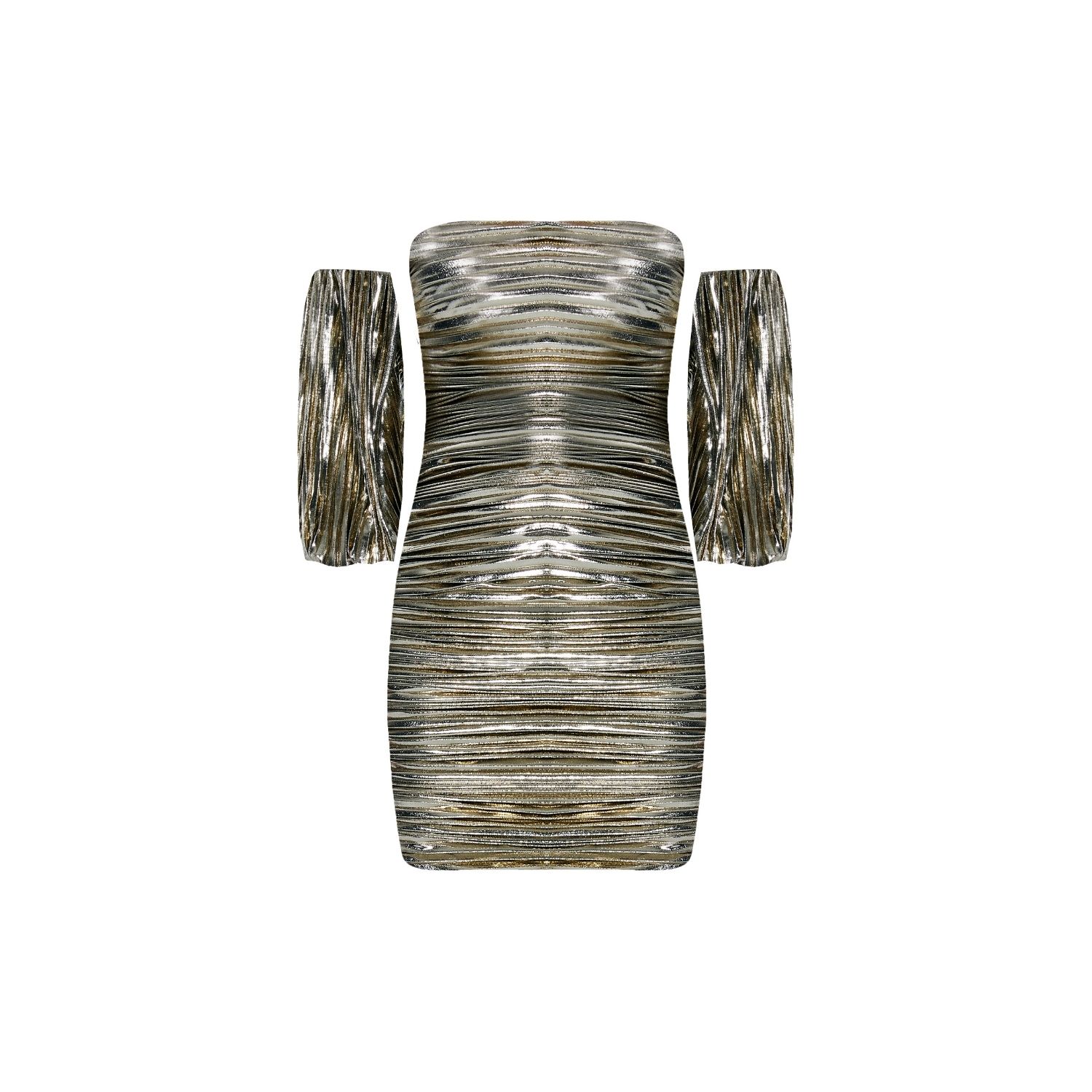 NUR KARAATA WOMEN'S GOLD CHATEAU D ARTIGNY MINI DRESS