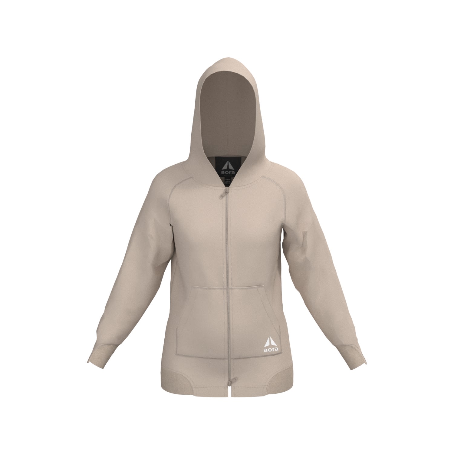 Aora Athletics Oversized Zipper Hoodie - Grey In Gray
