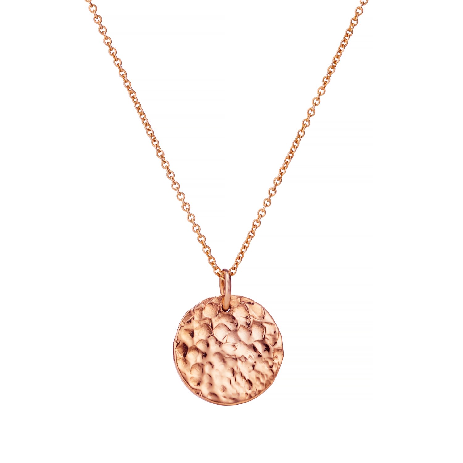 Women’s Rose Gold Plated Textured Disc Necklace Posh Totty Designs