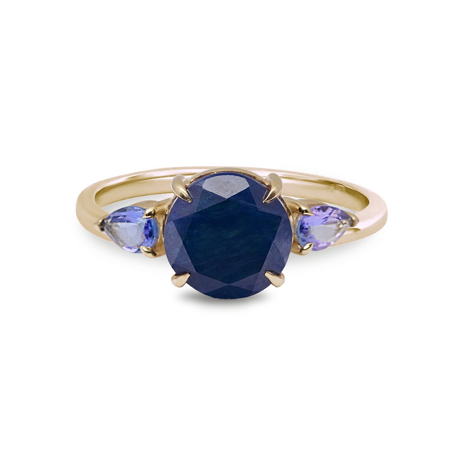Zohreh Women's Gold / Blue / Purple Sapphire & Tanzanite Ring 9k Gold