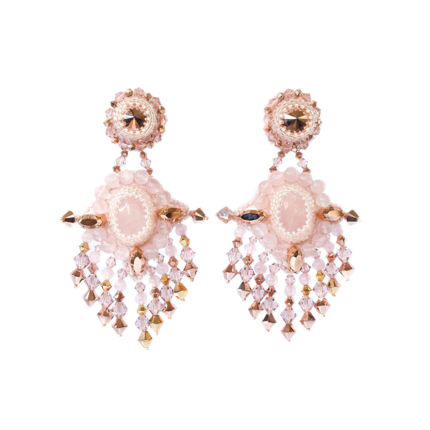 Women’s Pink / Purple Jacqueline Earrings Rose Quartz Rose Gold Elevée Jewels