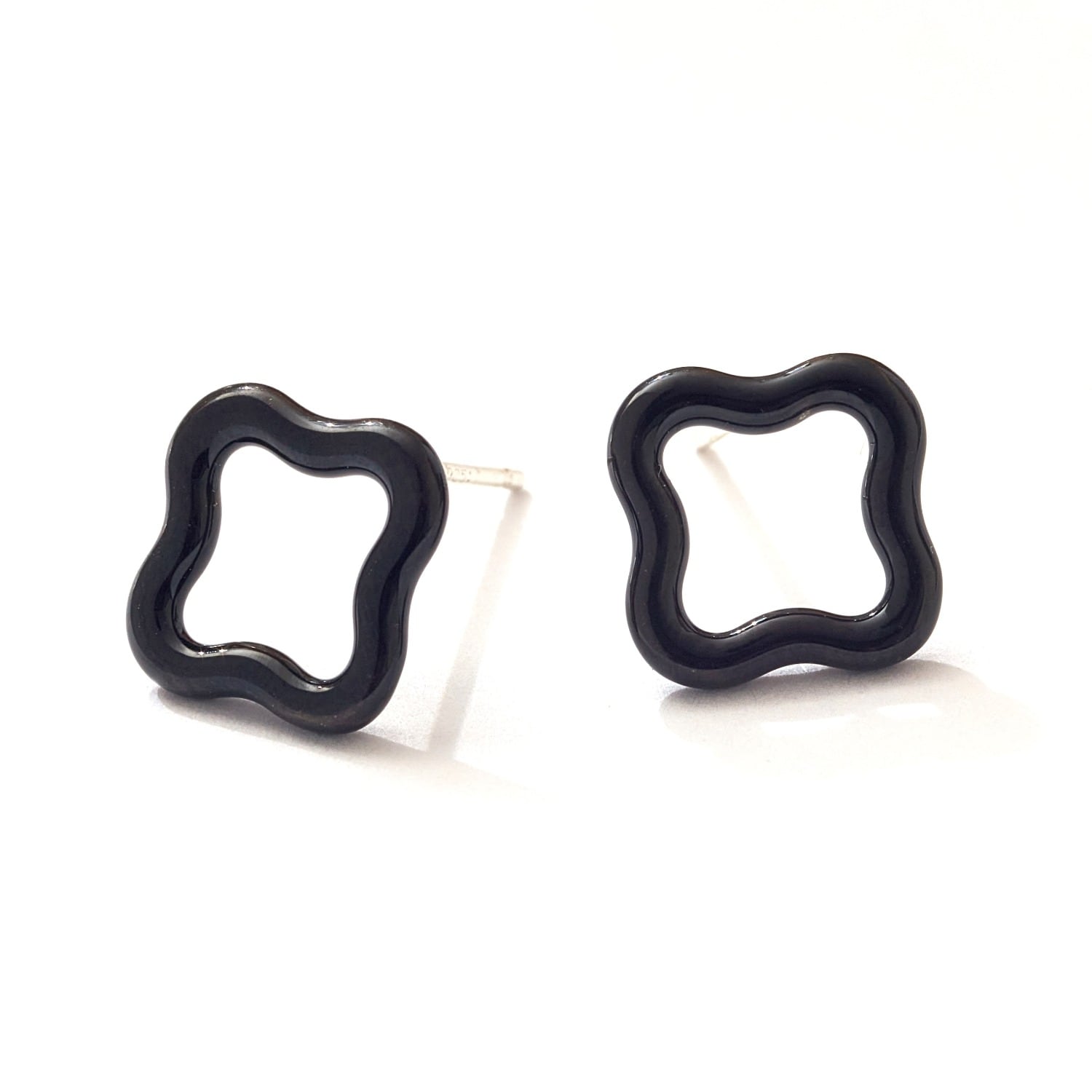 Saint Botolph Women's  Logo Stud Earrings In Black Enamel In Black