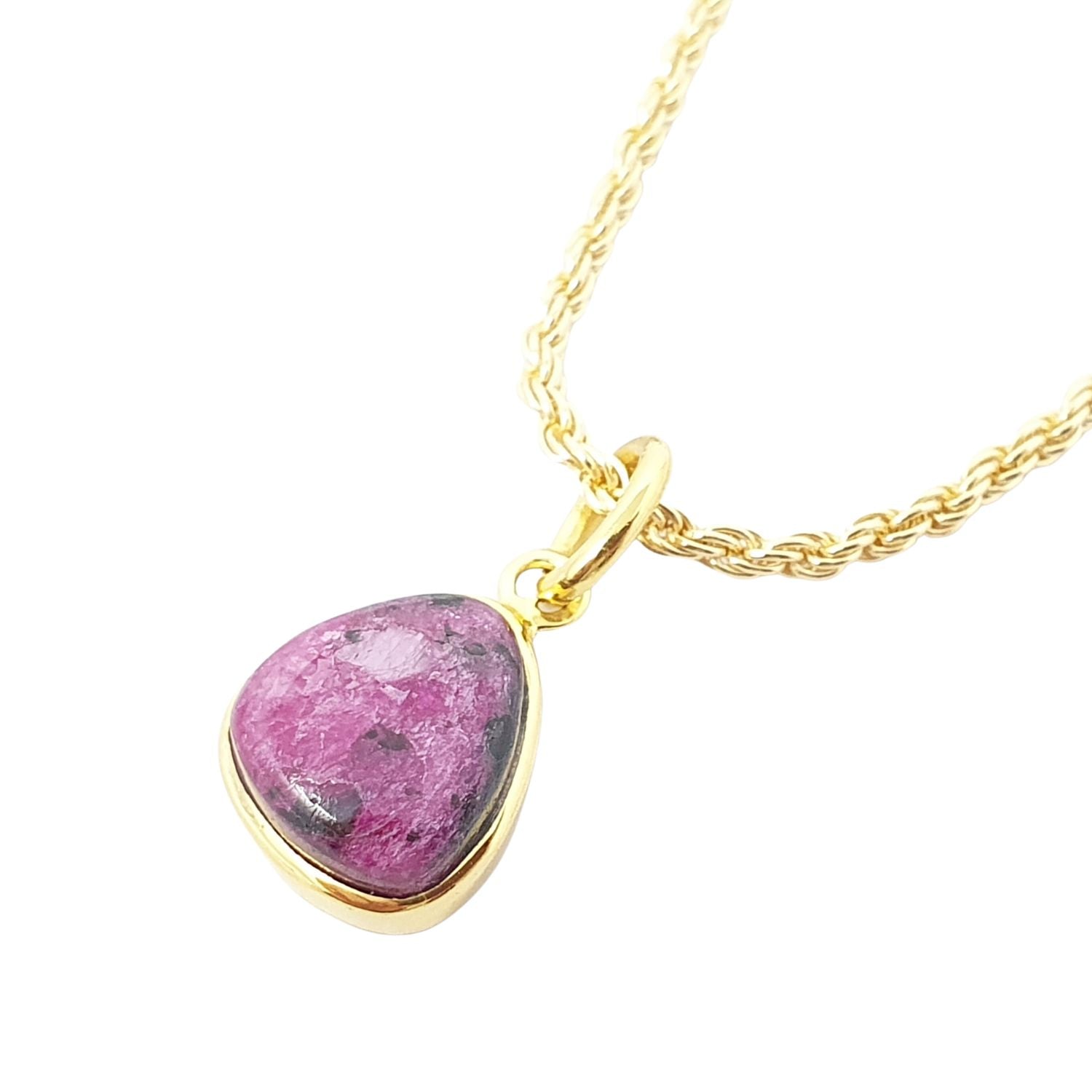 Women’s Pink / Purple / Gold Statement Gold Vermeil Plated Ruby July Birthstone Crystal Rope Necklace Harfi