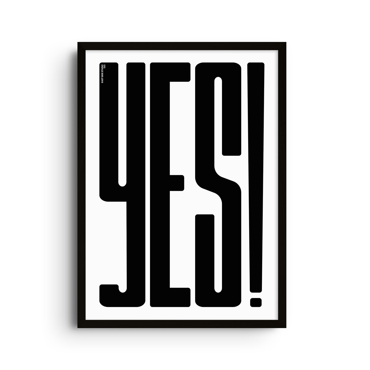 East Side Studio London Yes! Black - Giclee Fine Art Print - Large In Black