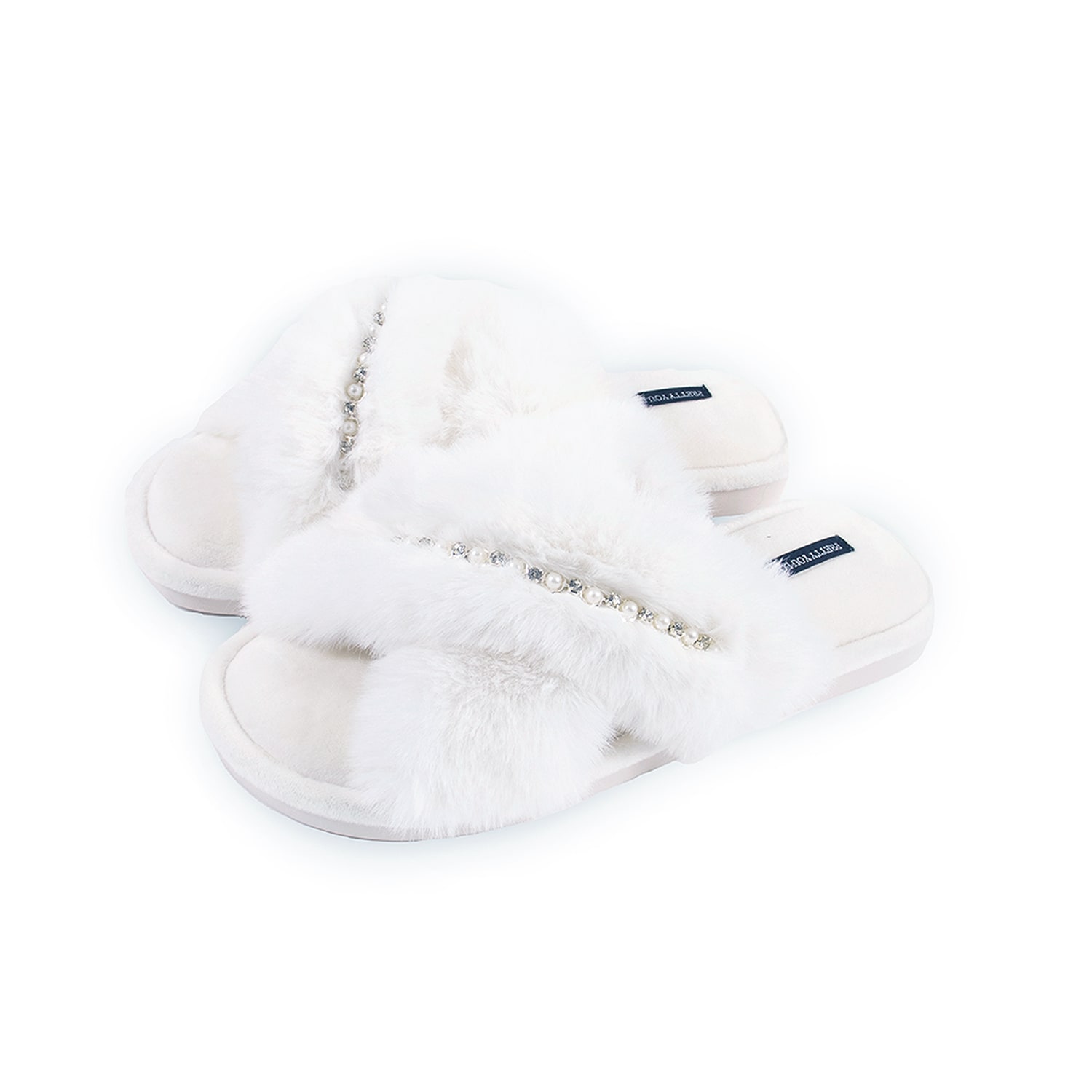 Pretty You Women's Freya Slider Slipper In White