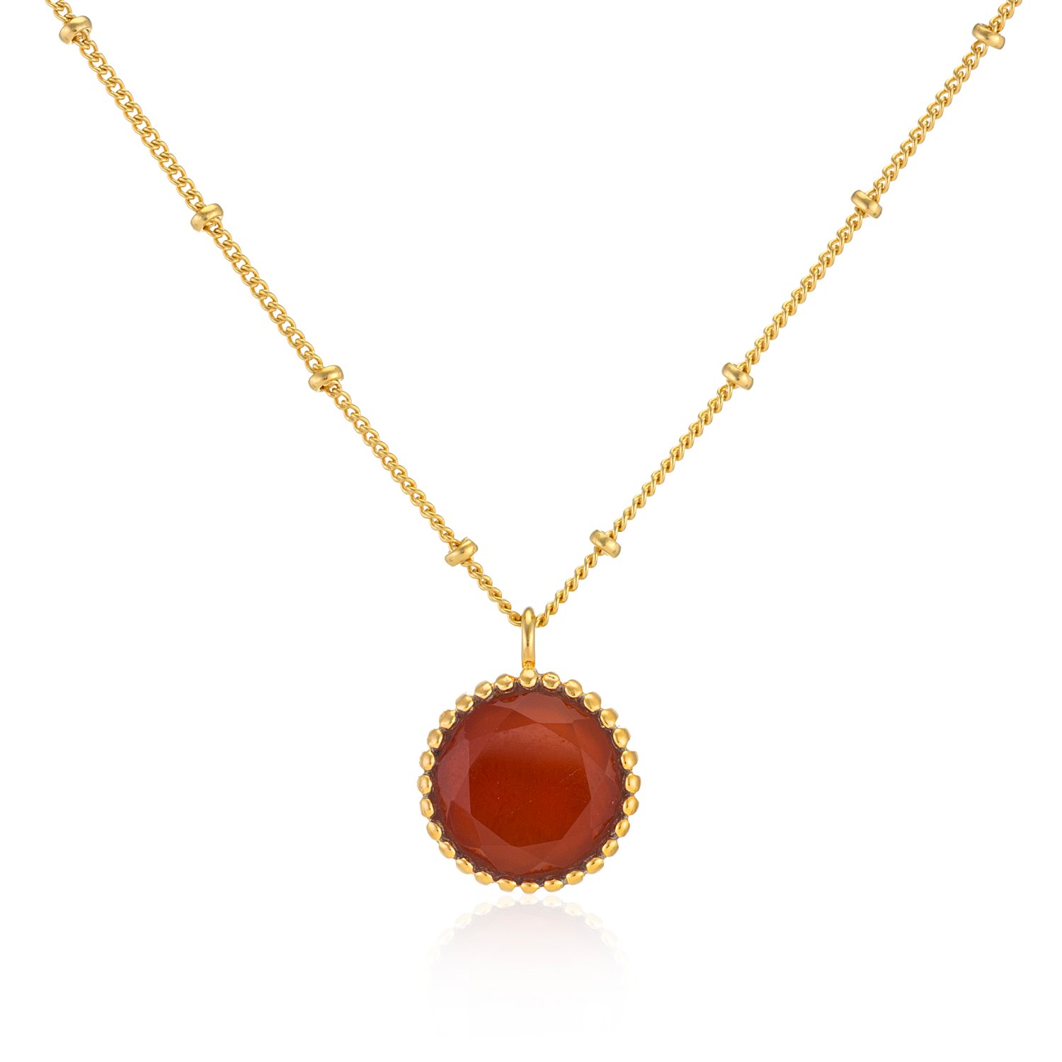 Auree Jewellery Women's Gold / Yellow Barcelona July Birthstone Necklace Carnelian In Gold