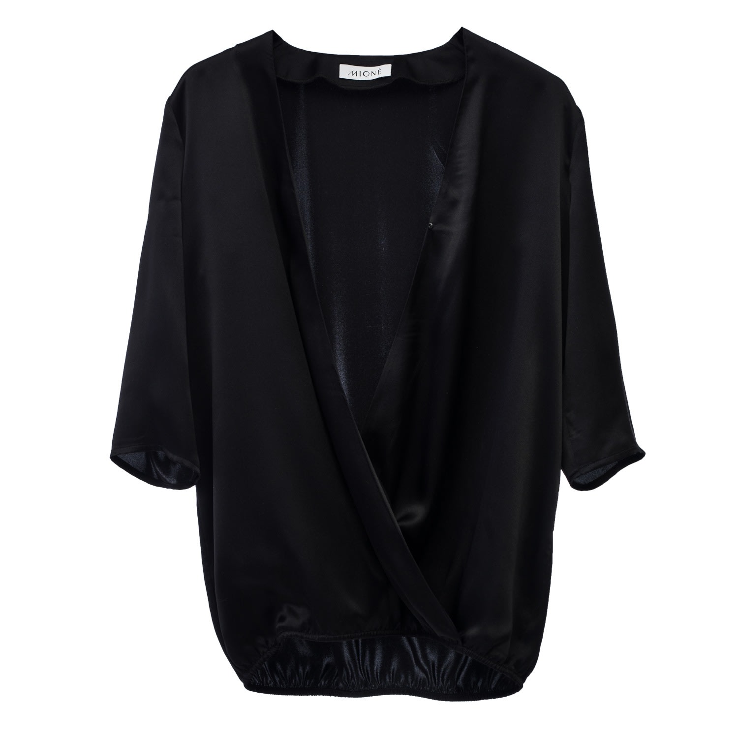 Mionè Women's Black Silk Wrap Blouse In Black