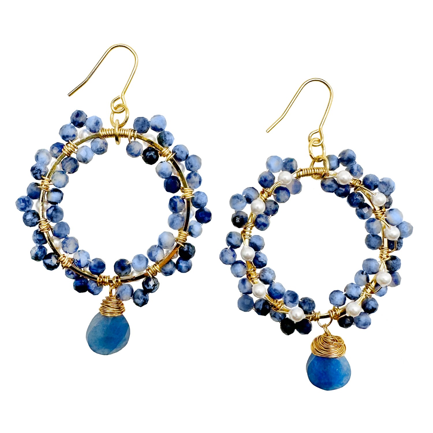 Farra Women's Blue Sodalite Dangle Earrings