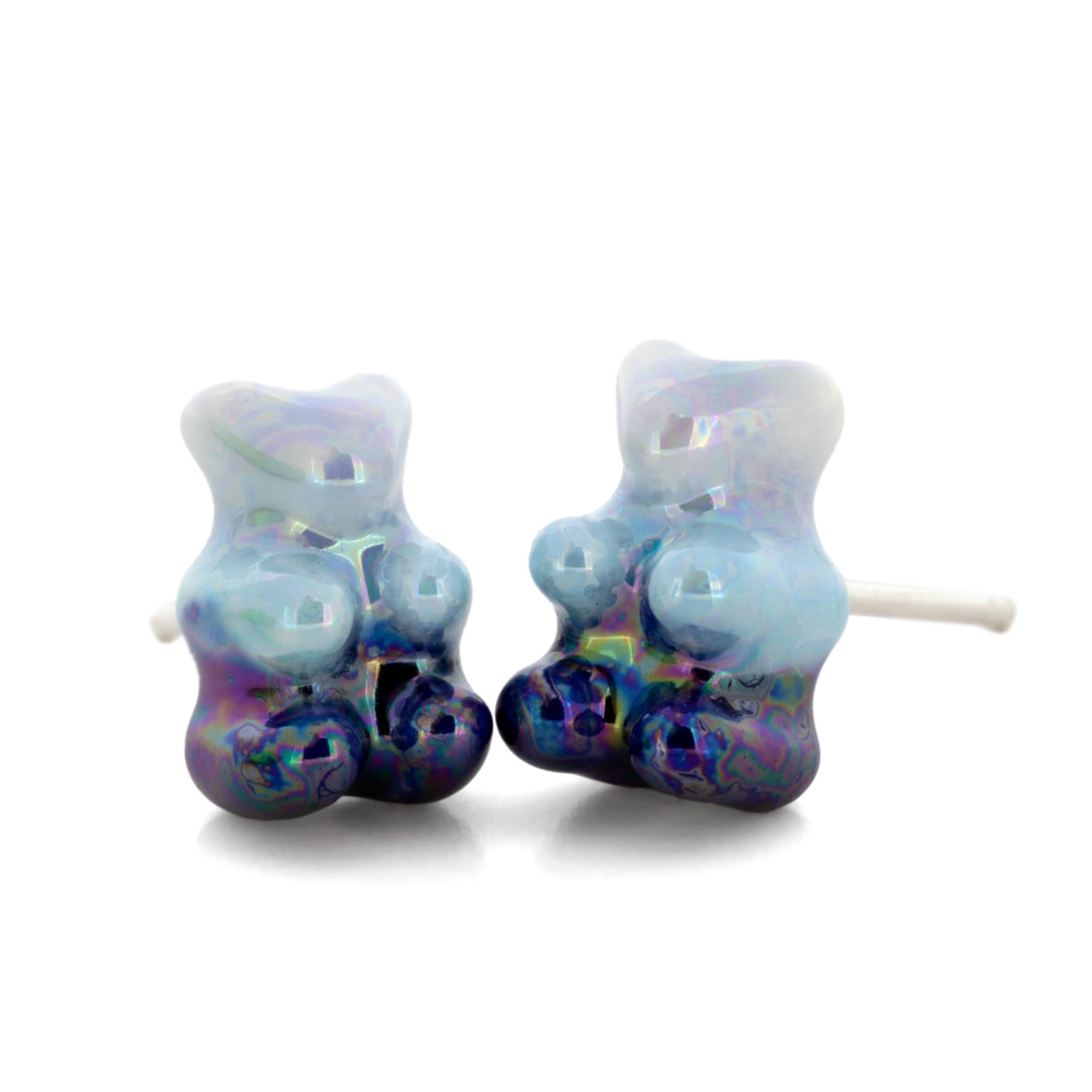 Women’s Ombre Blue Gummy Bear Stud Earrings Cj·314