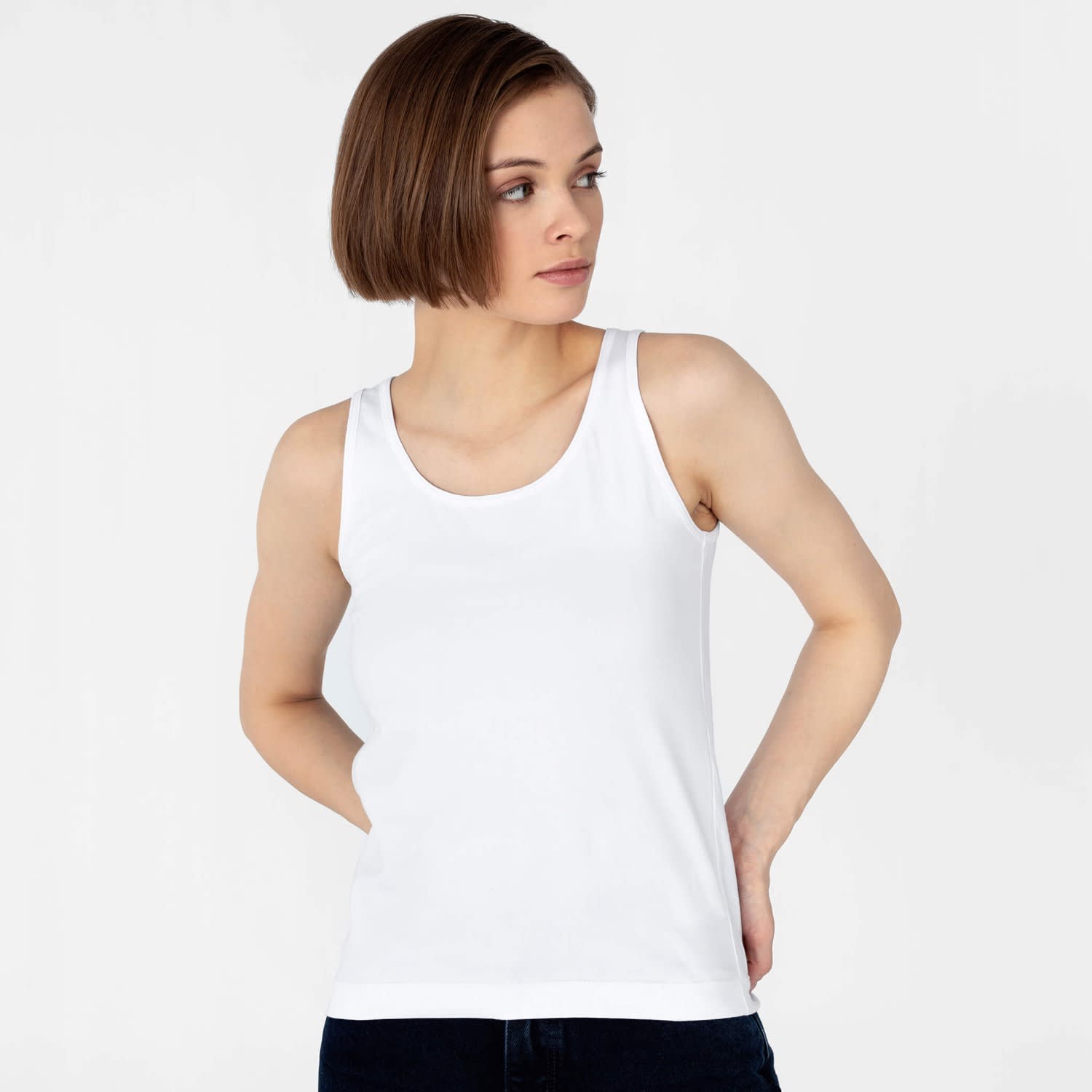white baggy vest top