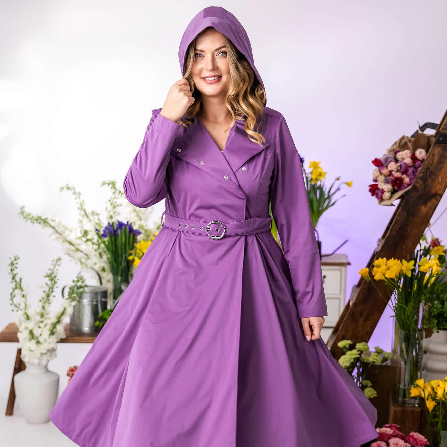 Purple Spring Trench Coat: Lavender Dusk | RainSisters | Wolf & Badger