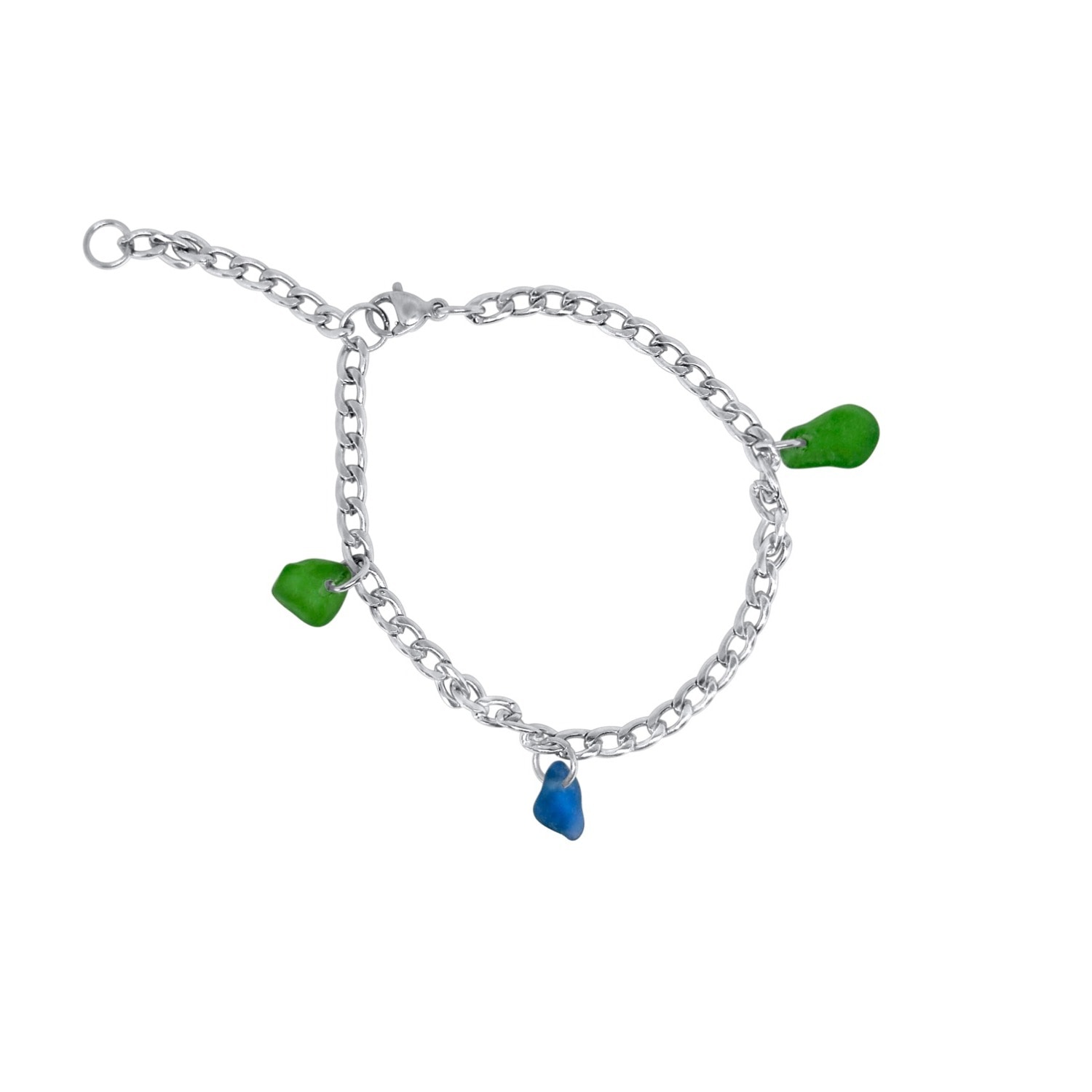 Glasstyk I/s Women's Blue / Green Fragments Blue And Green Sea Glass Bracelet