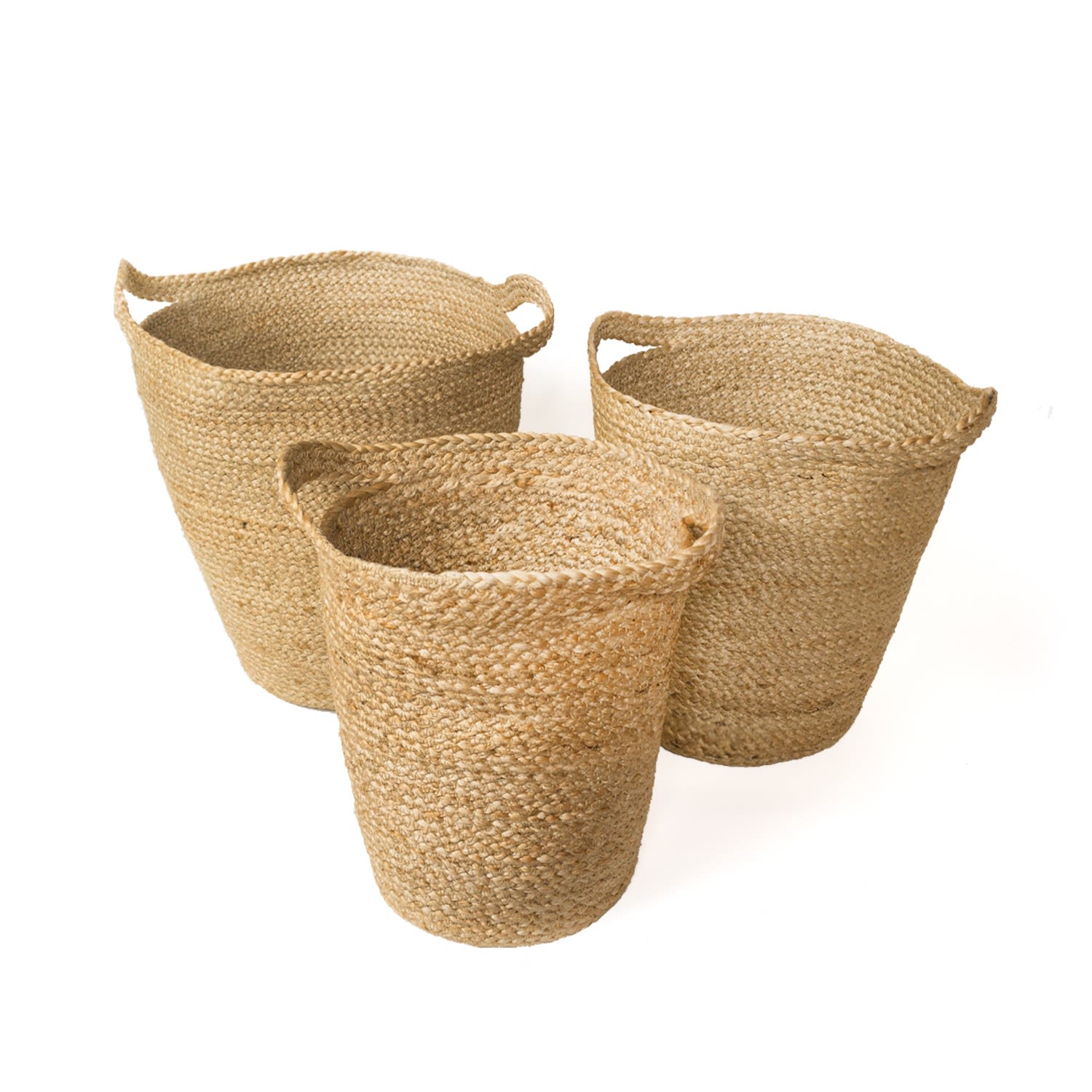 Neutrals Kata Basket With Slit Handle - Set Of 3 Korissa